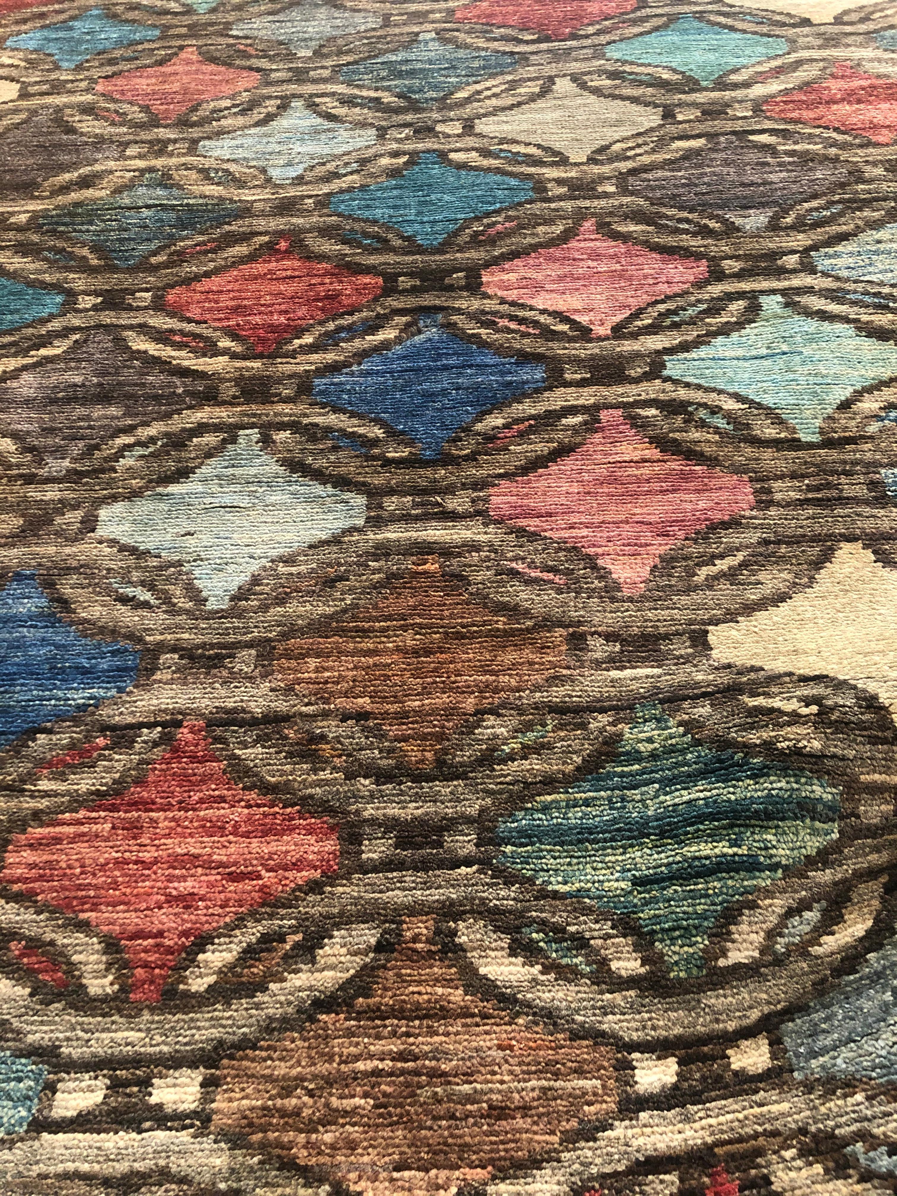 20th Century Multicolor Deco Runner Ozbek Rug, € 1650 For Sale 1