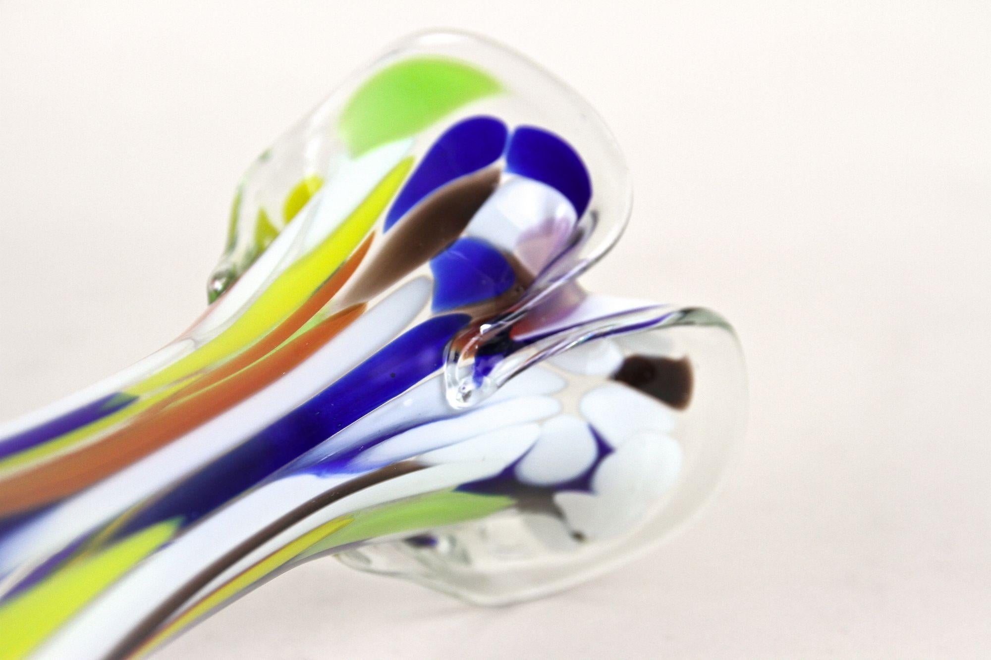 Mehrfarbige Murano-Glasvase des 20. Jahrhunderts, Italien ca. 1970 im Angebot 8