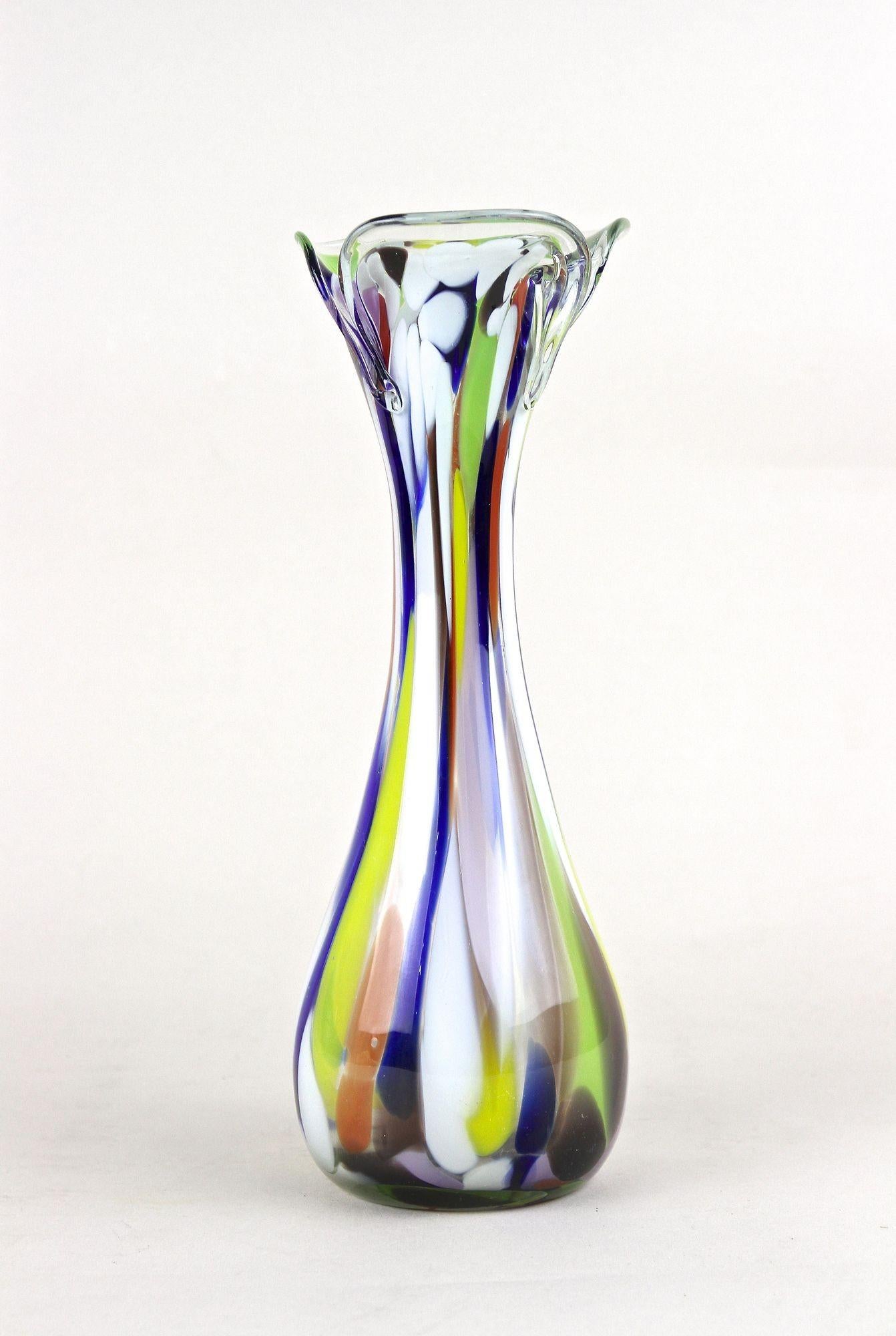 Mehrfarbige Murano-Glasvase des 20. Jahrhunderts, Italien ca. 1970 im Angebot 9