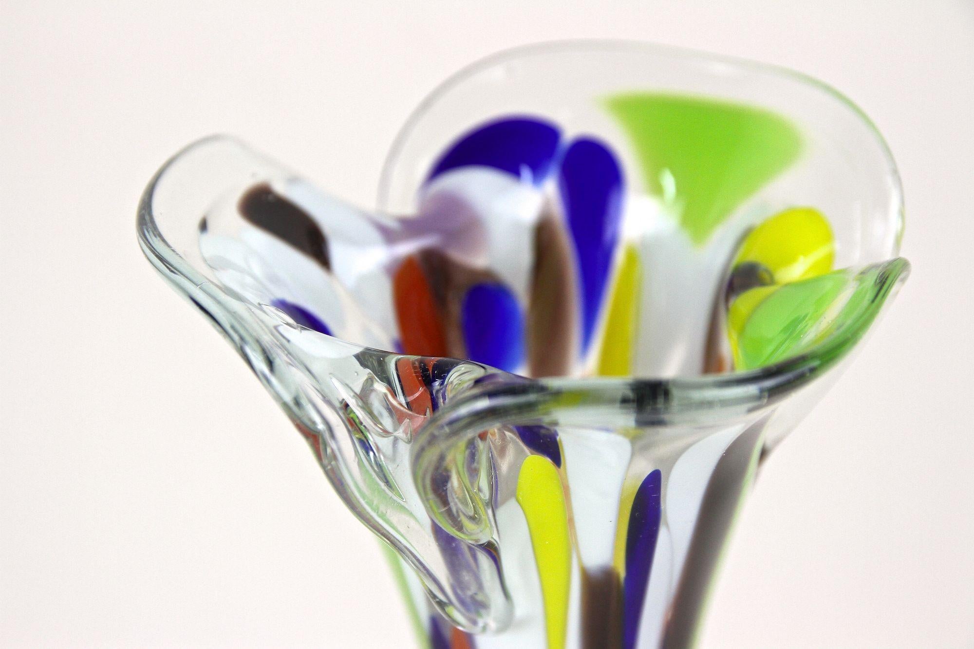 Mehrfarbige Murano-Glasvase des 20. Jahrhunderts, Italien ca. 1970 (Italienisch) im Angebot