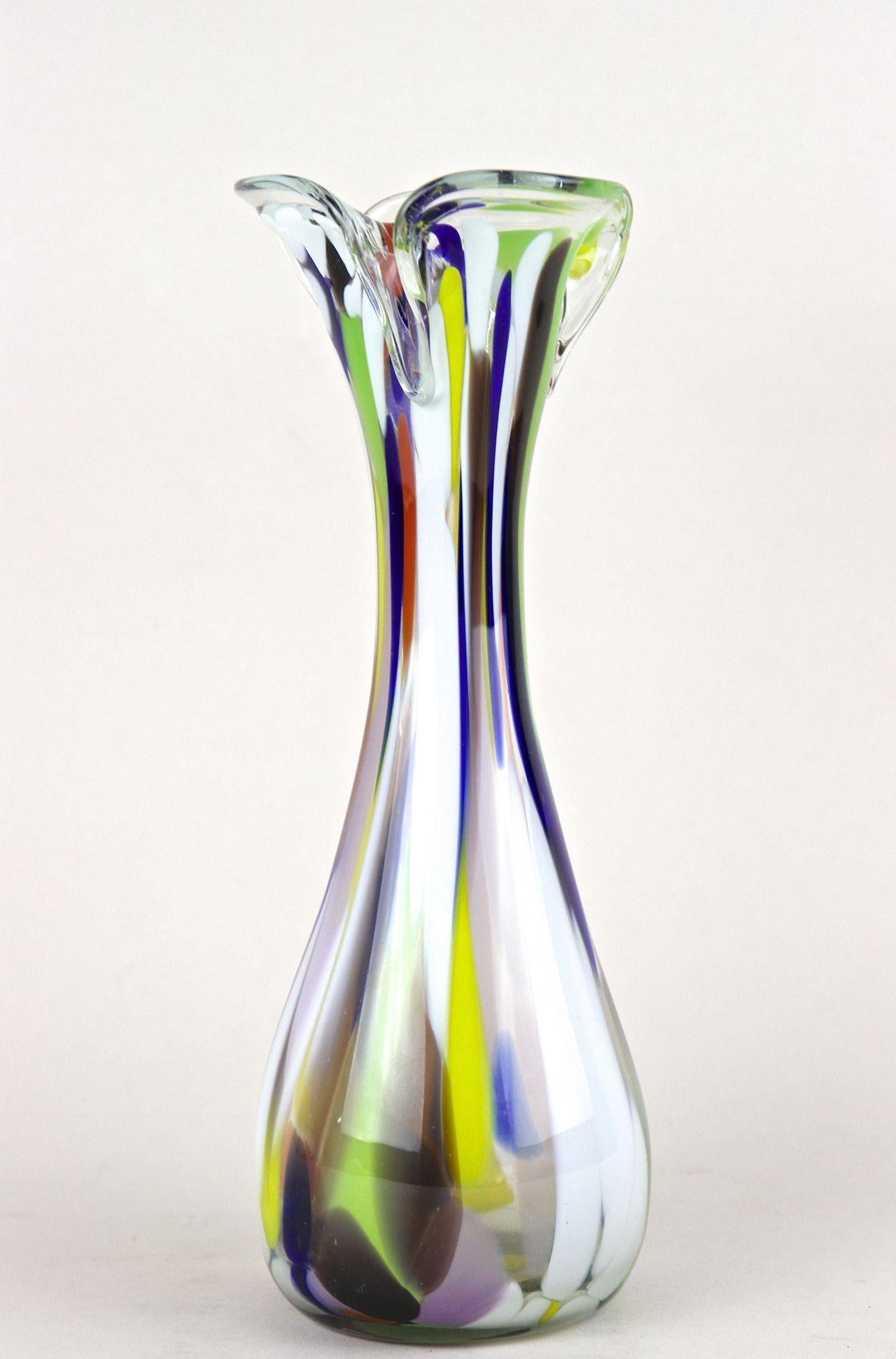 Mehrfarbige Murano-Glasvase des 20. Jahrhunderts, Italien ca. 1970 im Zustand „Gut“ im Angebot in Lichtenberg, AT