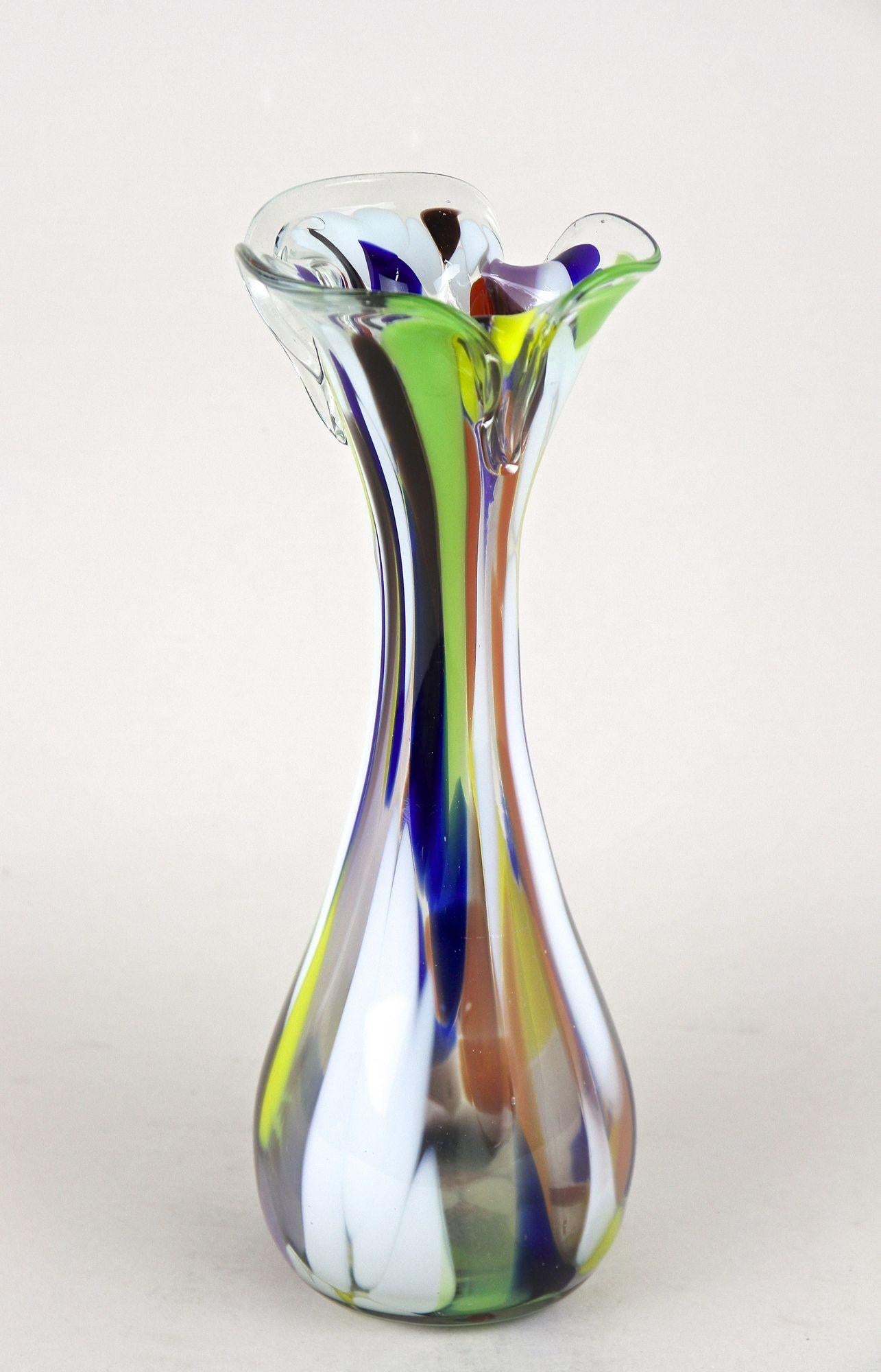 Mehrfarbige Murano-Glasvase des 20. Jahrhunderts, Italien ca. 1970 (Muranoglas) im Angebot