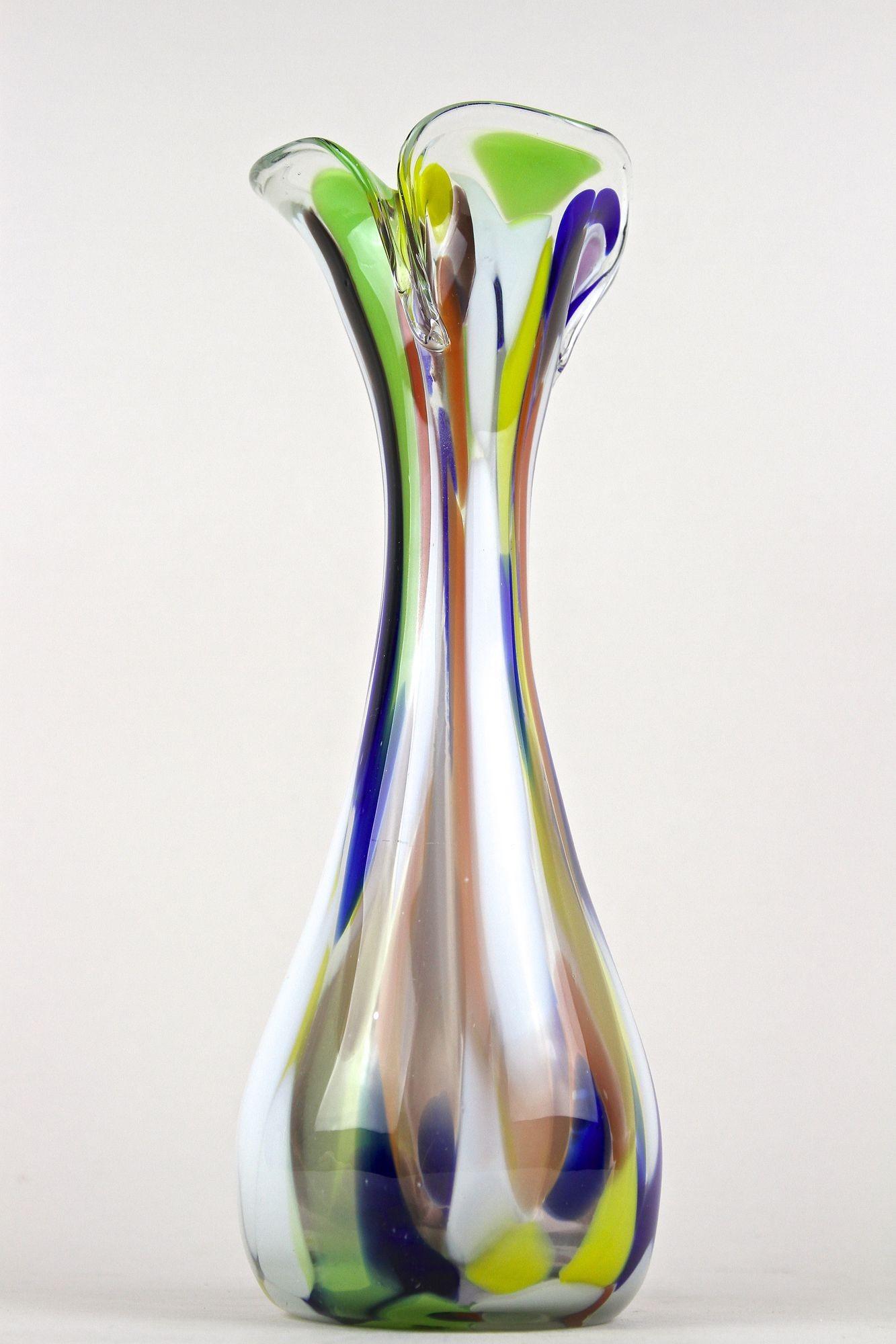 Mehrfarbige Murano-Glasvase des 20. Jahrhunderts, Italien ca. 1970 im Angebot 2