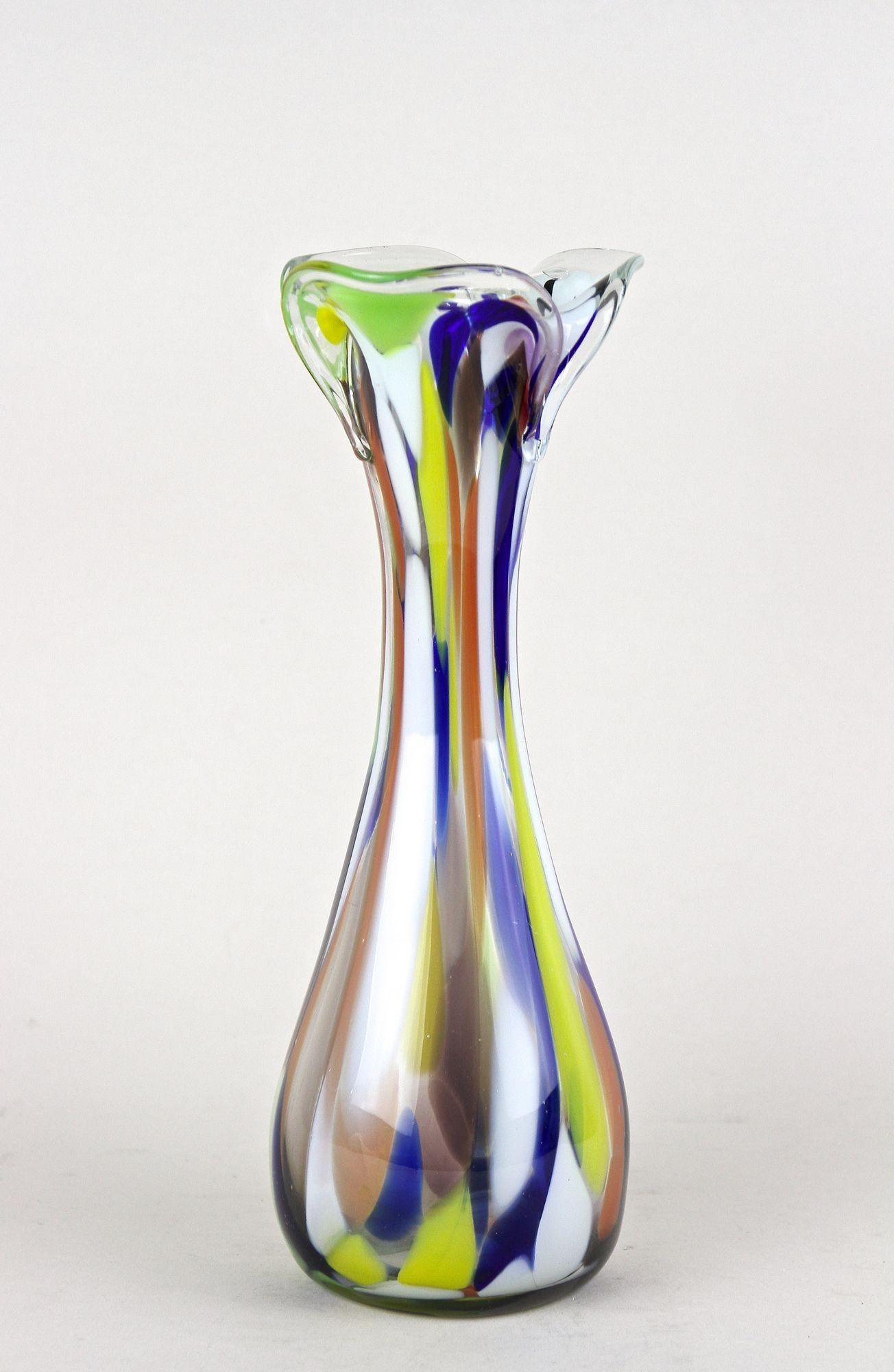 Mehrfarbige Murano-Glasvase des 20. Jahrhunderts, Italien ca. 1970 im Angebot 3