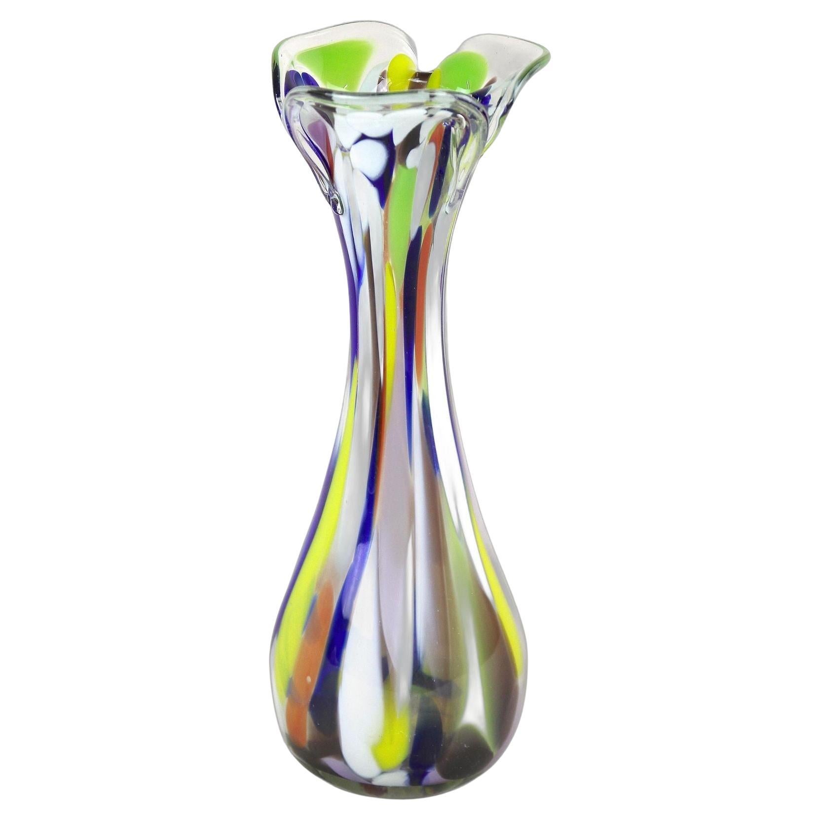 20th Century Multicolored Murano Glass Vase, Italy ca. 1970