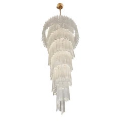 20th Century Italian Seven-Tiered Murano Glass Chandelier by Paolo Venini
