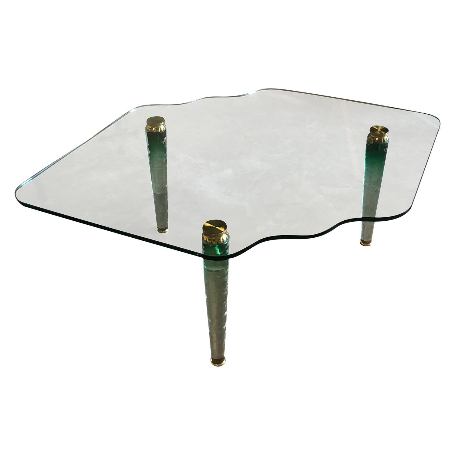 Mid-Century Modern Table basse italienne du XXe siècle en verre de Murano dans le style de Danny Lane en vente