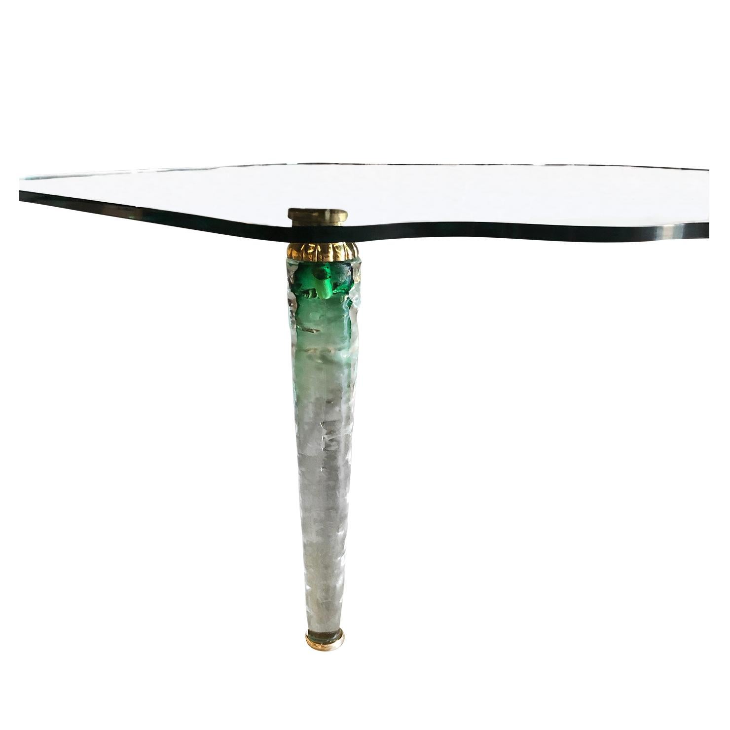 Table basse italienne du XXe siècle en verre de Murano dans le style de Danny Lane Bon état - En vente à West Palm Beach, FL