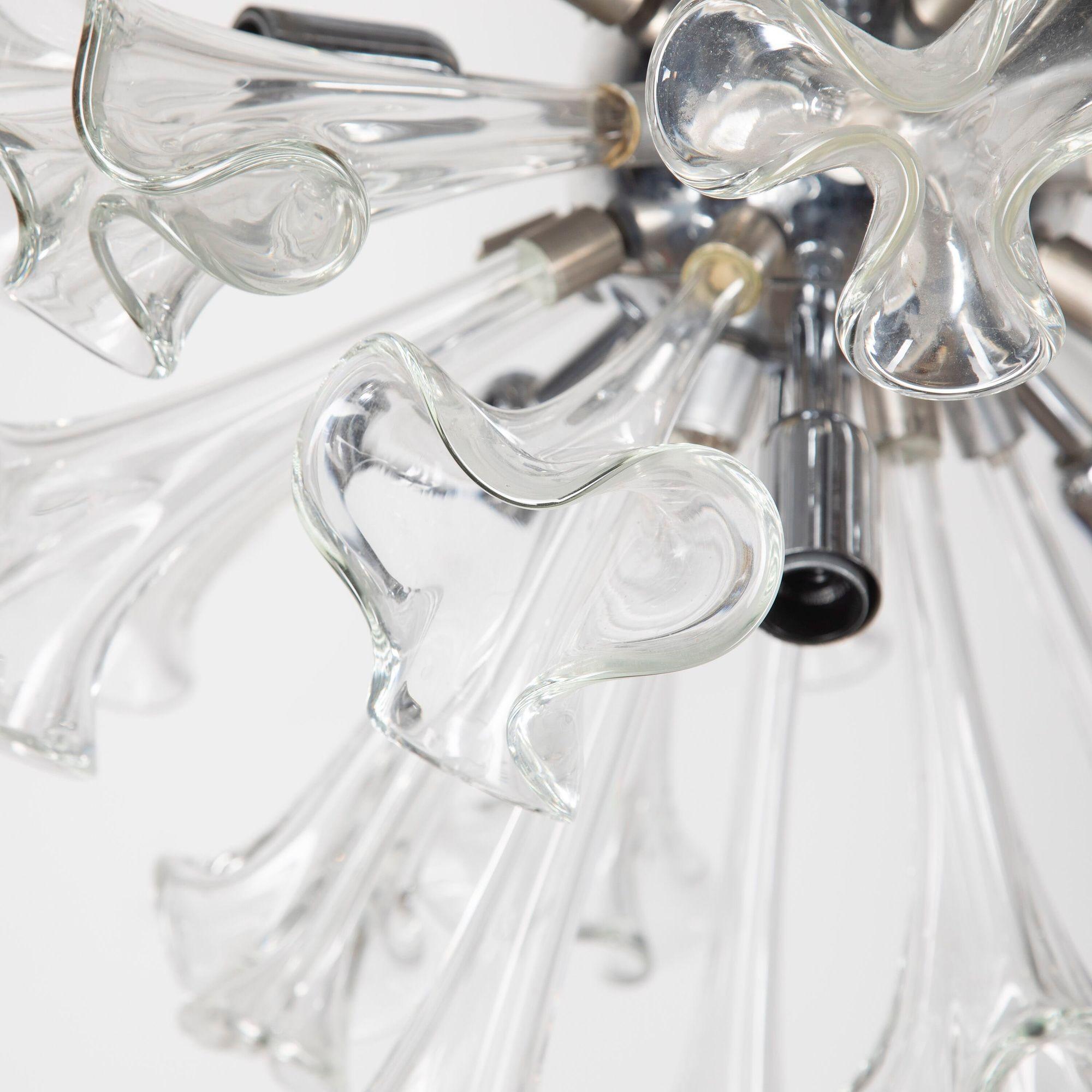 Glass 20th Century Murano Flower Starburst Hanging Light For Sale