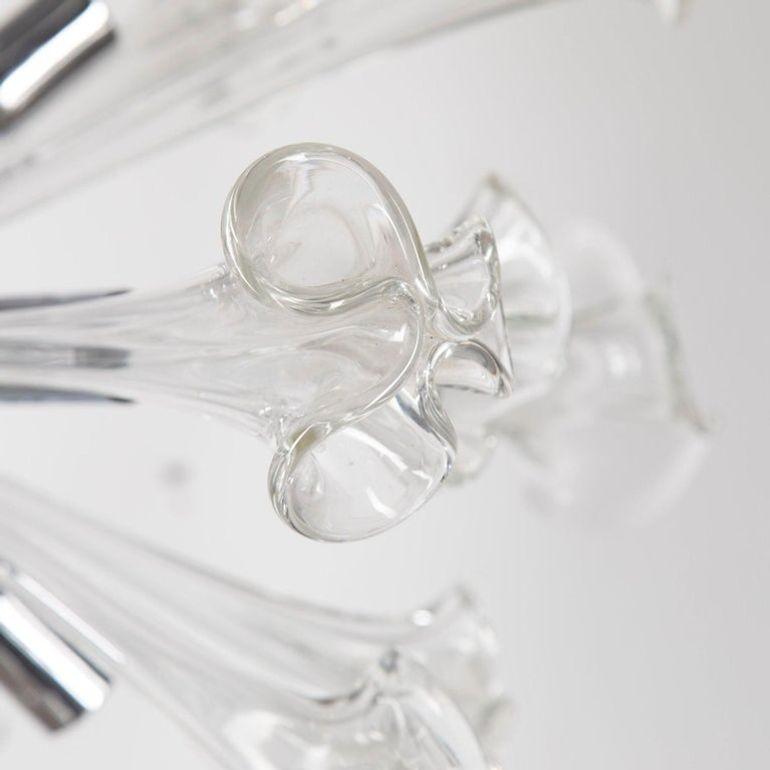 Verre Lampe suspendue en forme d'étoile de fleur de Murano du XXe siècle en vente