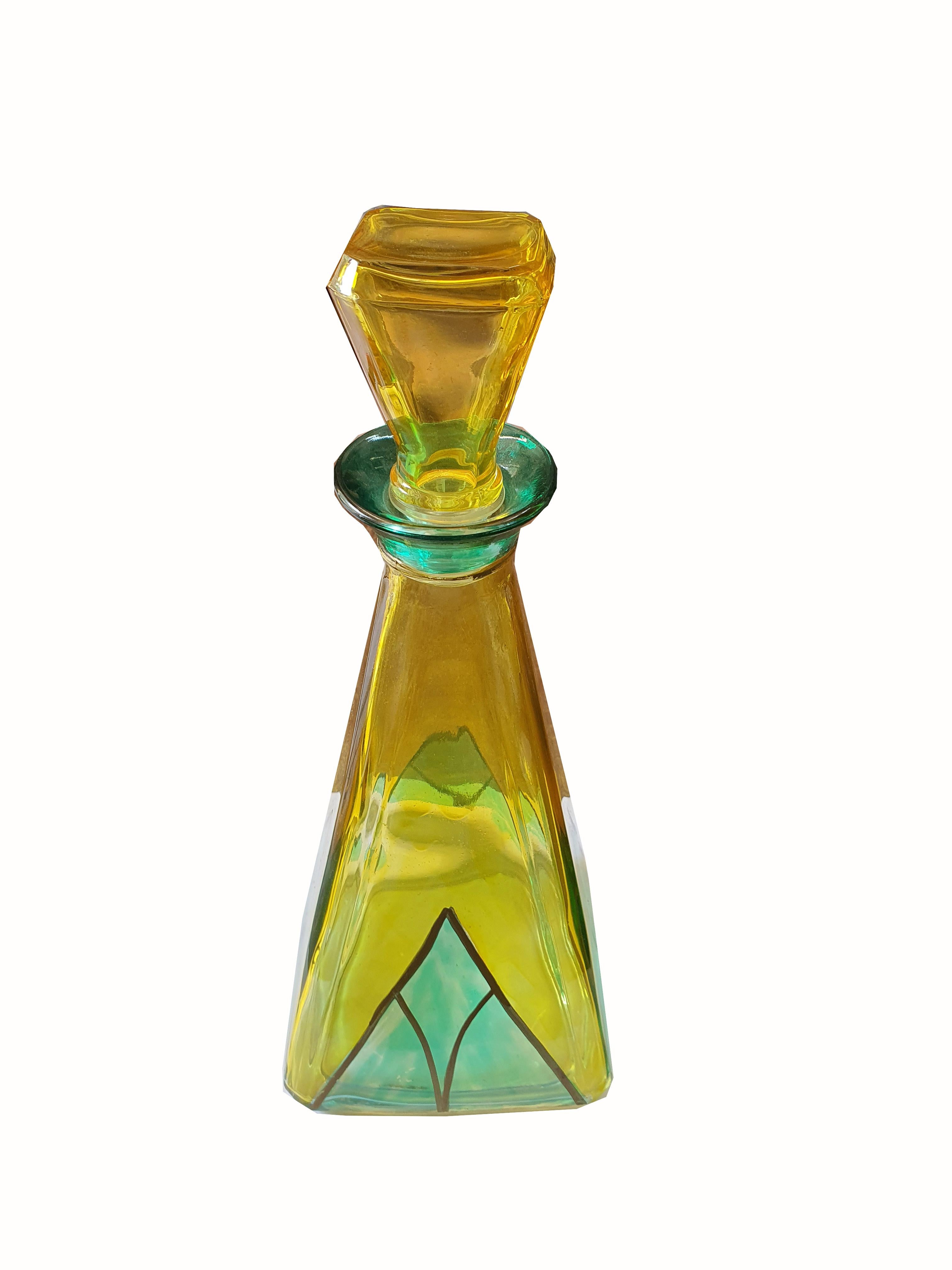 Italian 20th Century Murano Glass Bottle, Made in Italy For Sale