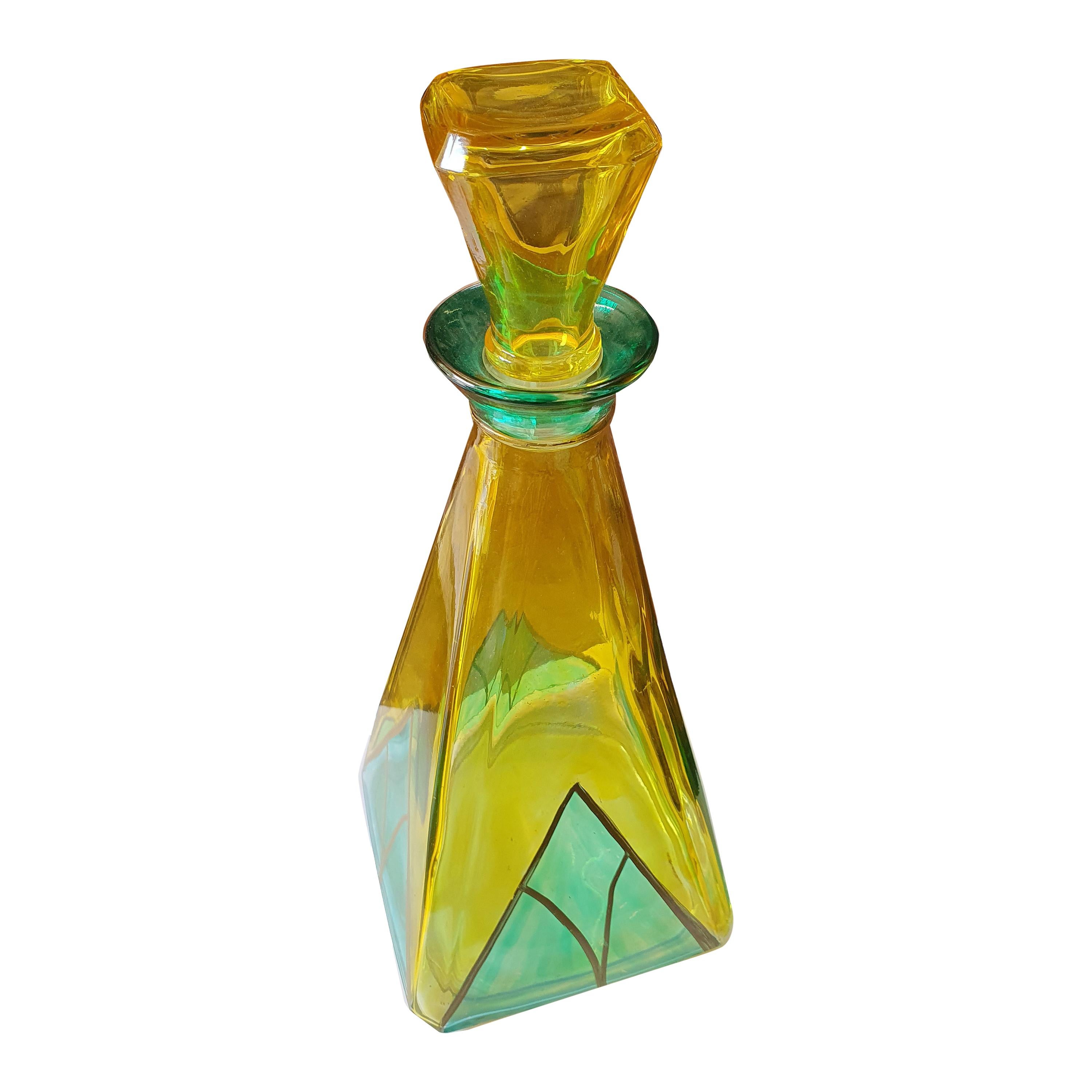 20th Century Murano Glass Bottle, Made in Italy For Sale