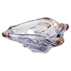 20th Century Murano Glass Bowl/ Ashtray - Blue/ Amber, Italy circa 1960