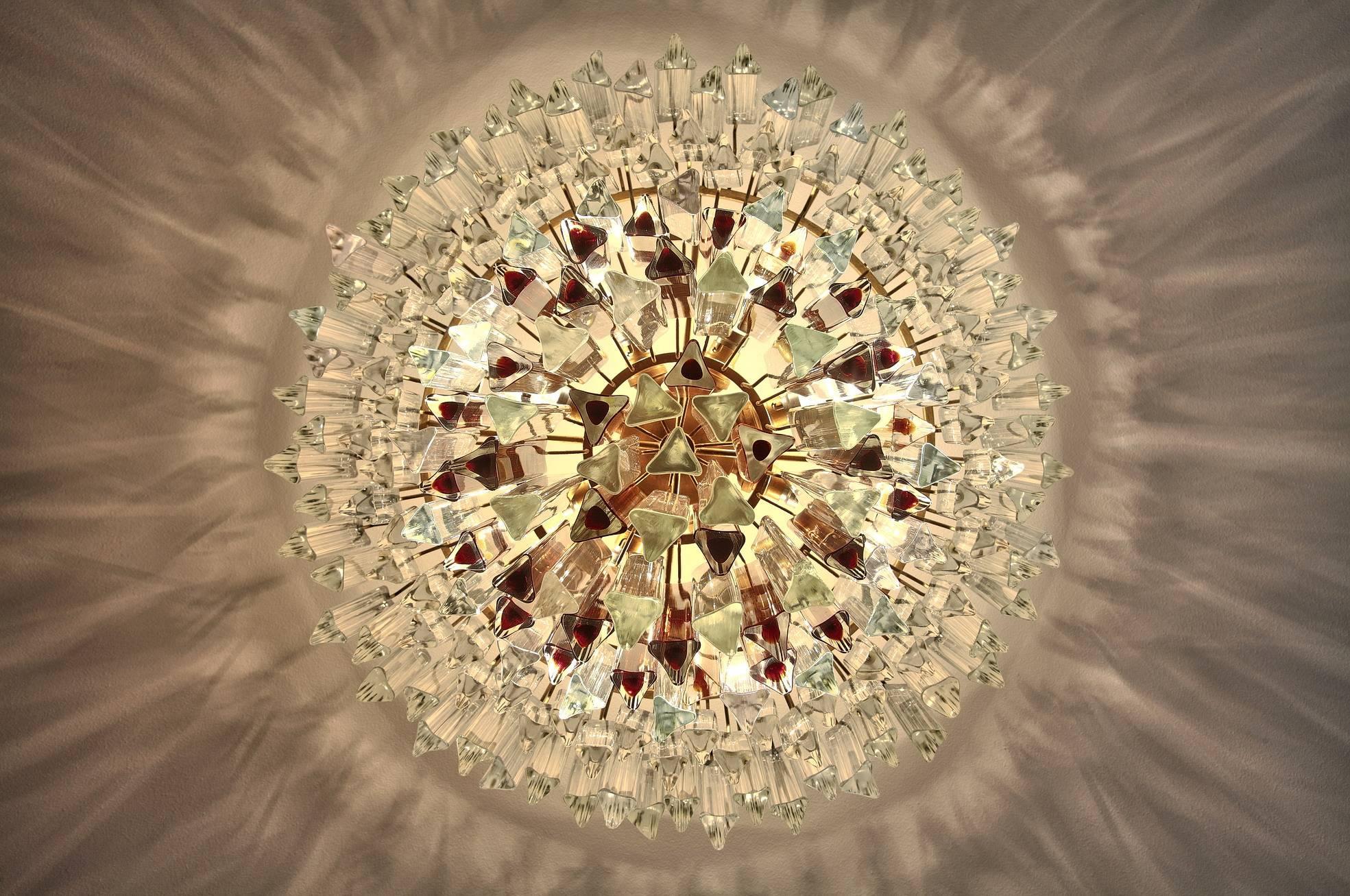 Gilt 20th Century Murano Glass Ceiling Lamp by Paolo Venini