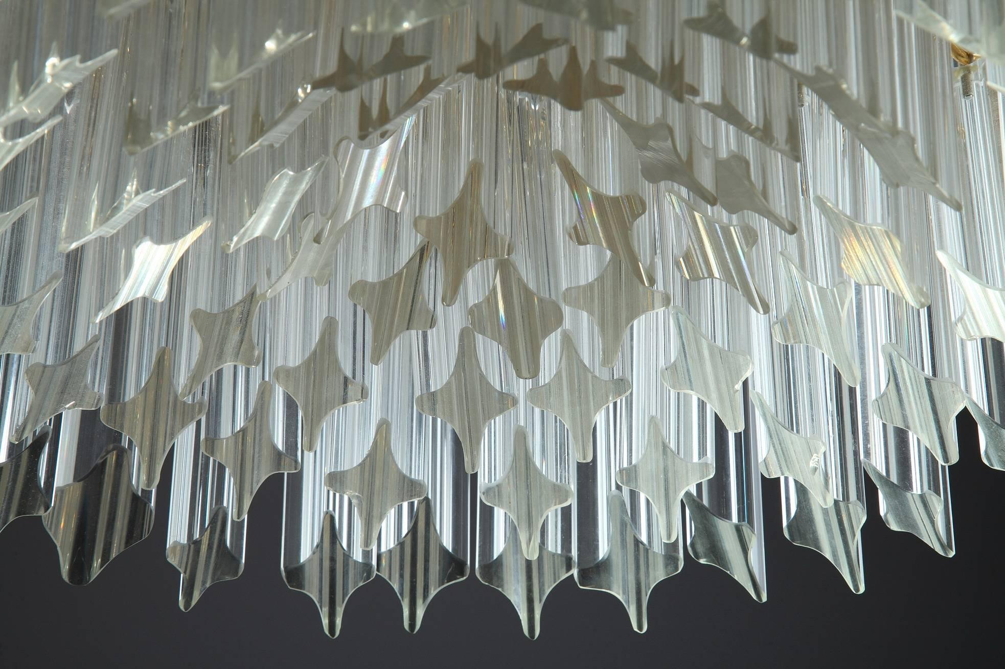 Metal 20th Century Murano Glass Chandelier by Paolo Venini