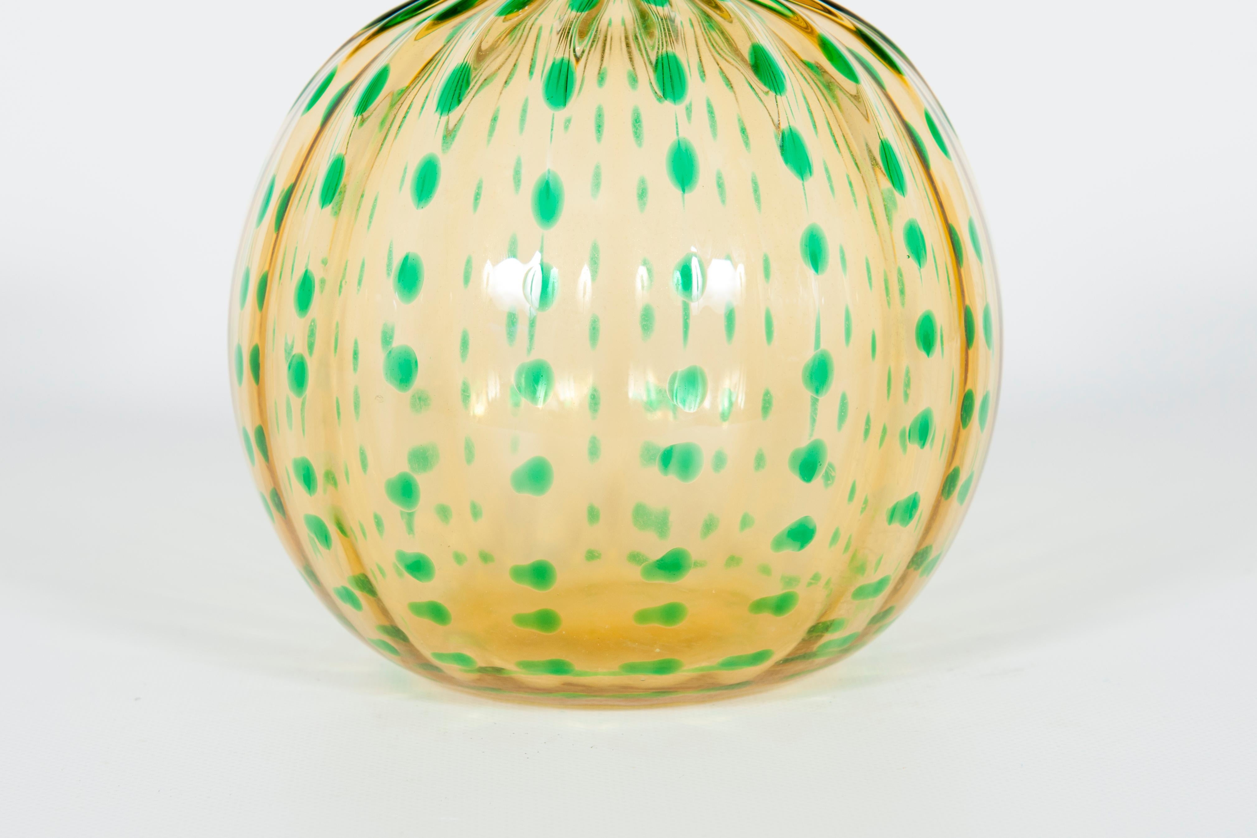 round green glass vase