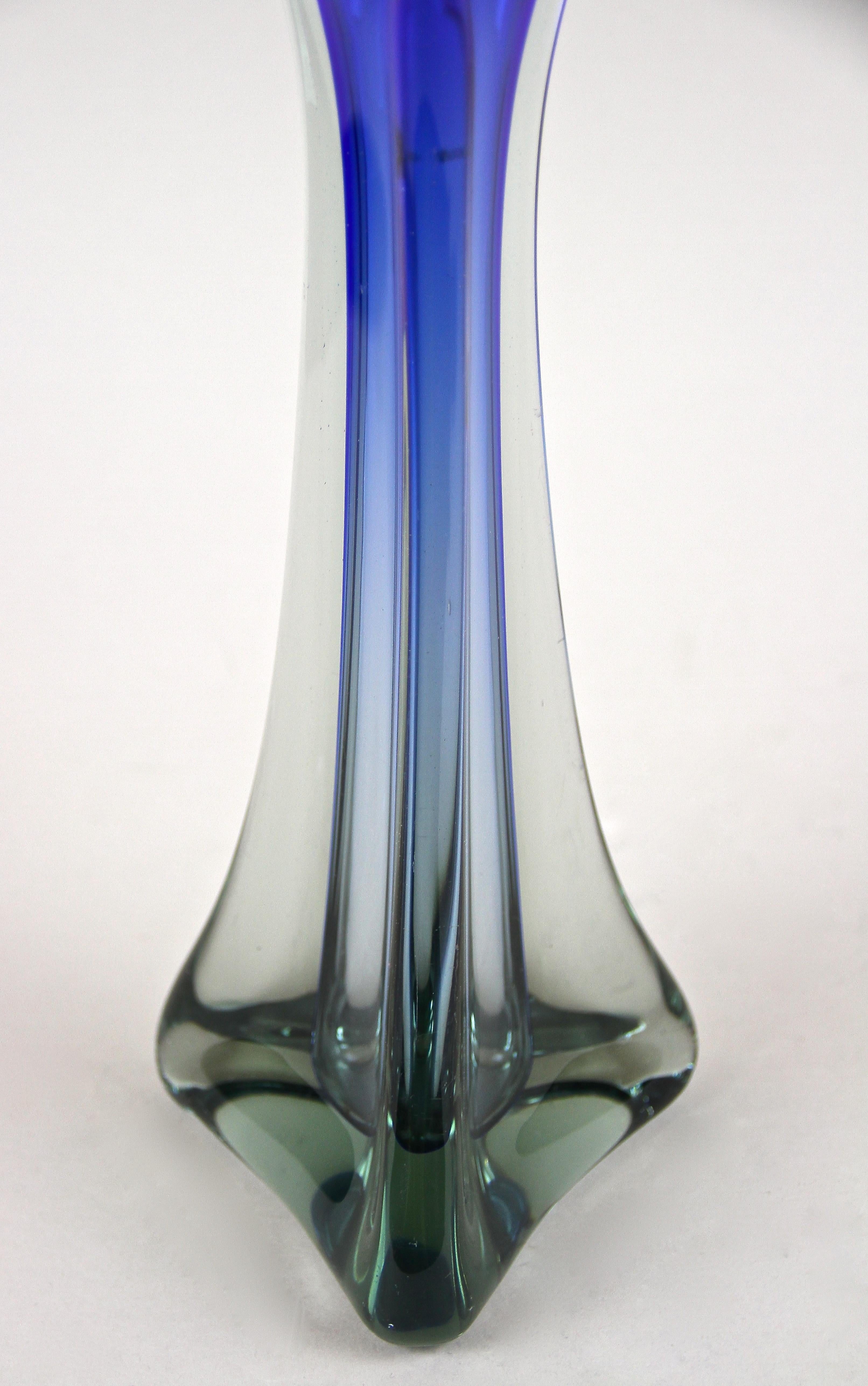 20th Century Murano Glass Vase in Grey / Blue Tones, Italy circa 1970 5