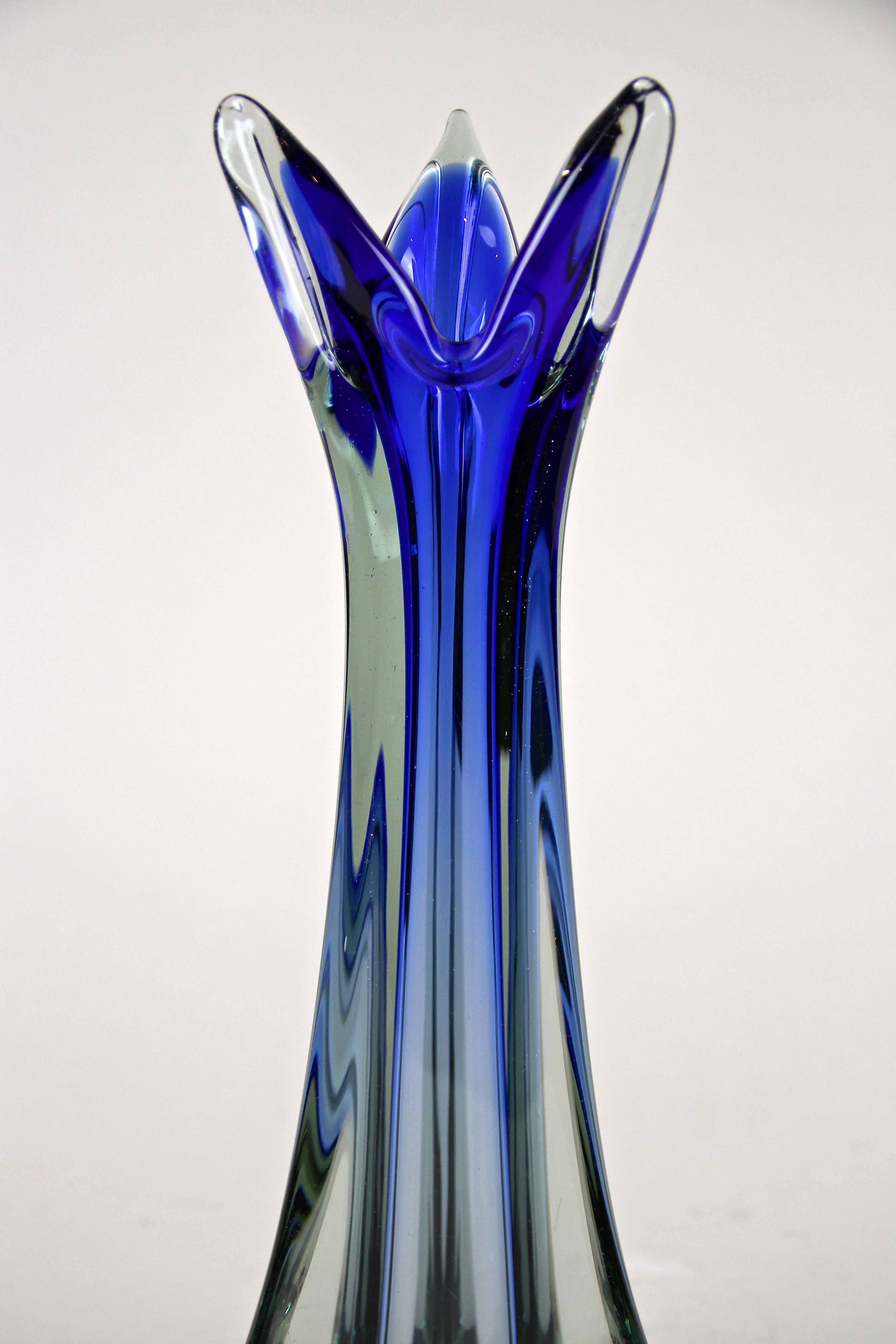 20th Century Murano Glass Vase in Grey / Blue Tones, Italy circa 1970 6