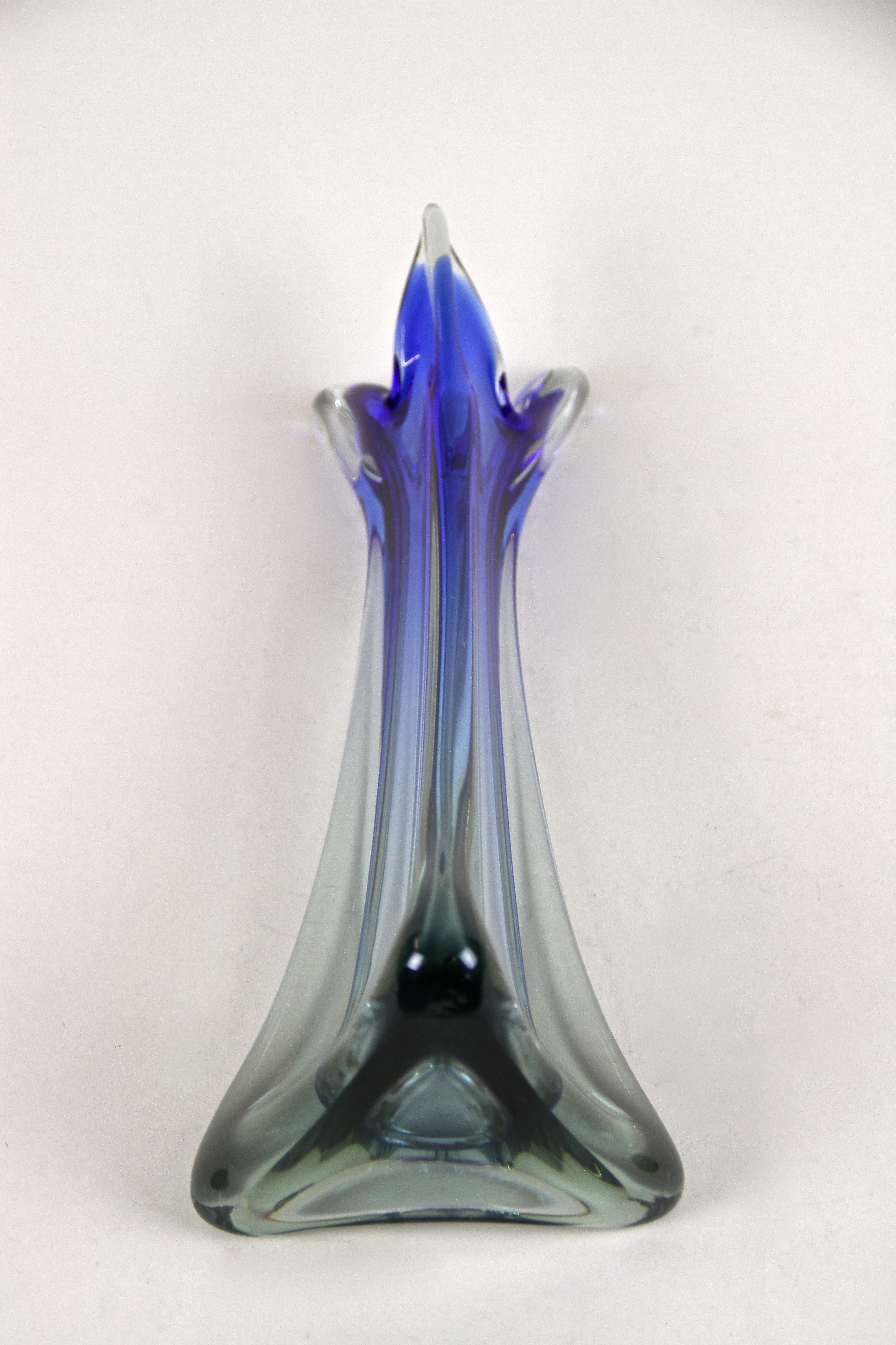 20th Century Murano Glass Vase in Grey / Blue Tones, Italy circa 1970 7