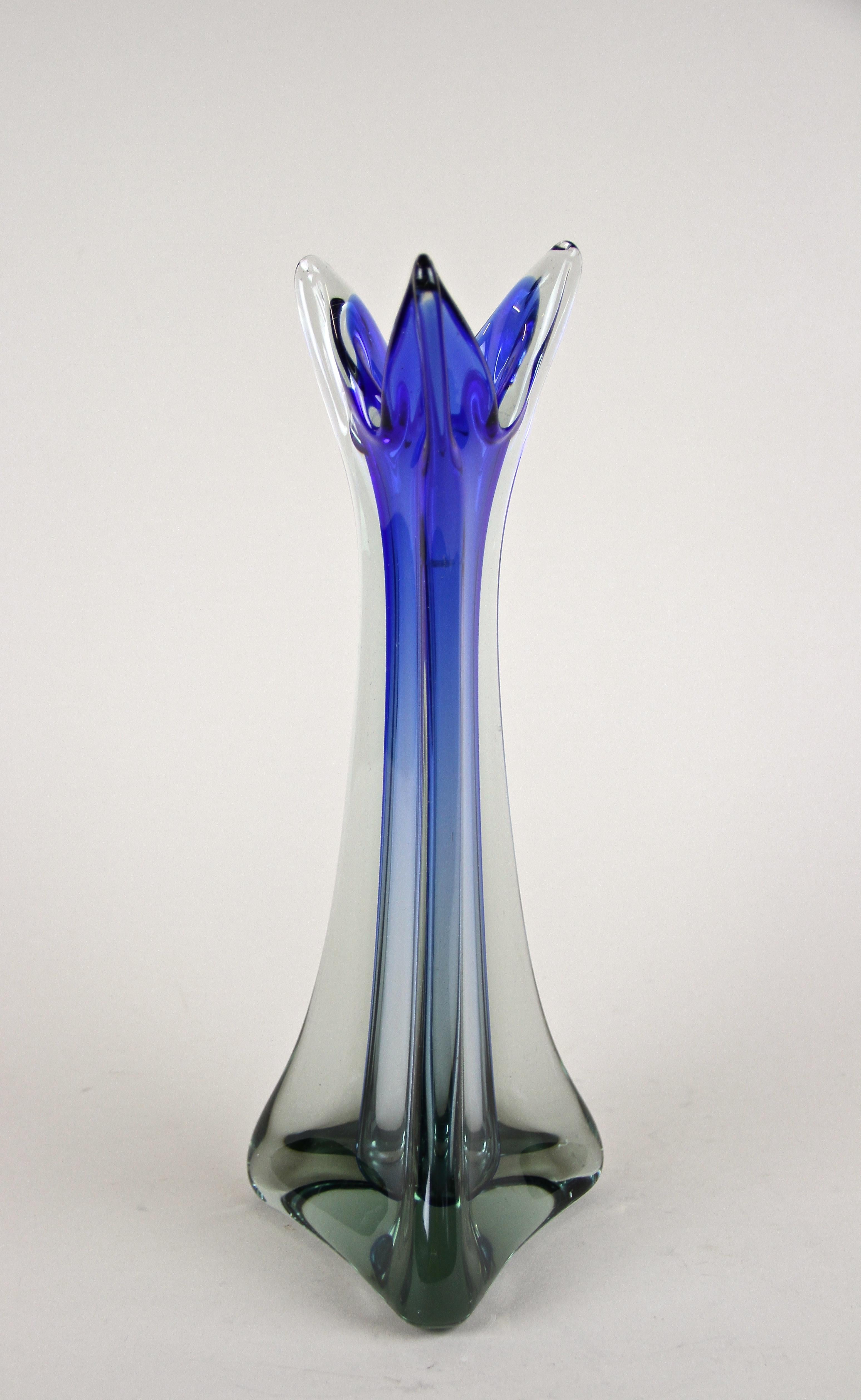 20th Century Murano Glass Vase in Grey / Blue Tones, Italy circa 1970 13