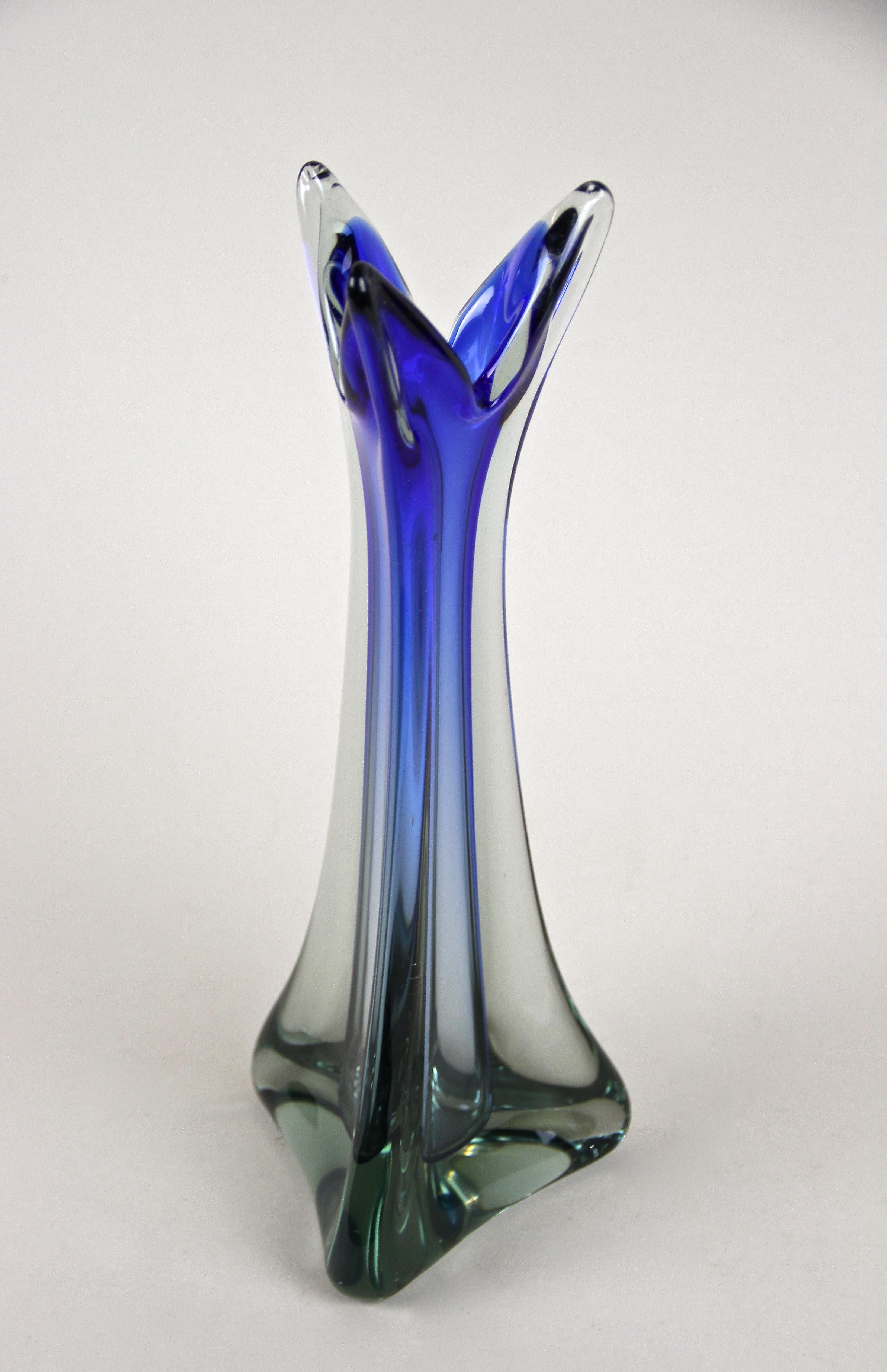 20th Century Murano Glass Vase in Grey / Blue Tones, Italy circa 1970 14