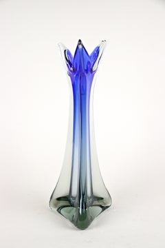 20th Century Murano Glass Vase in Grey / Blue Tones, Italy circa 1970