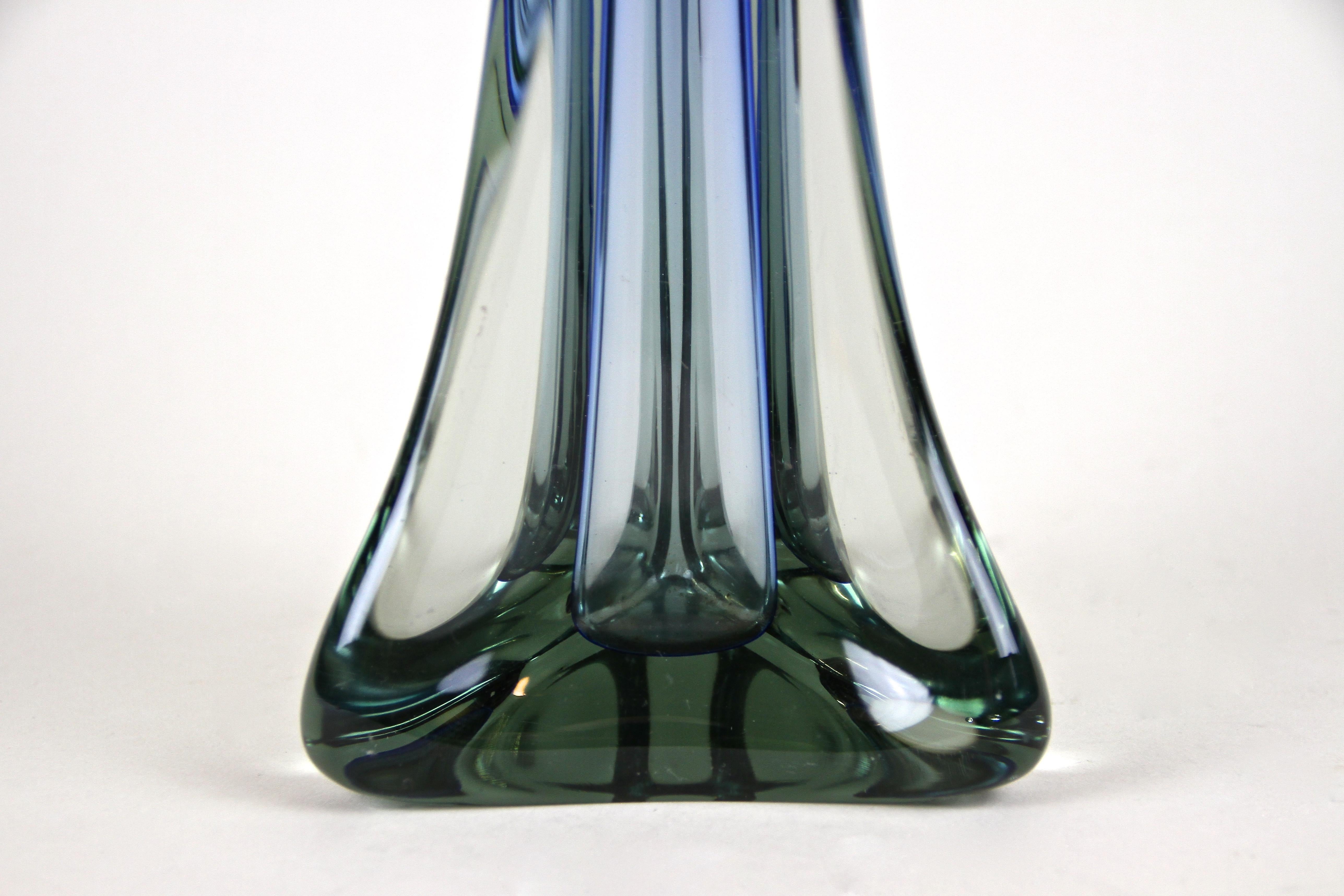 Italian 20th Century Murano Glass Vase in Grey / Blue Tones, Italy circa 1970