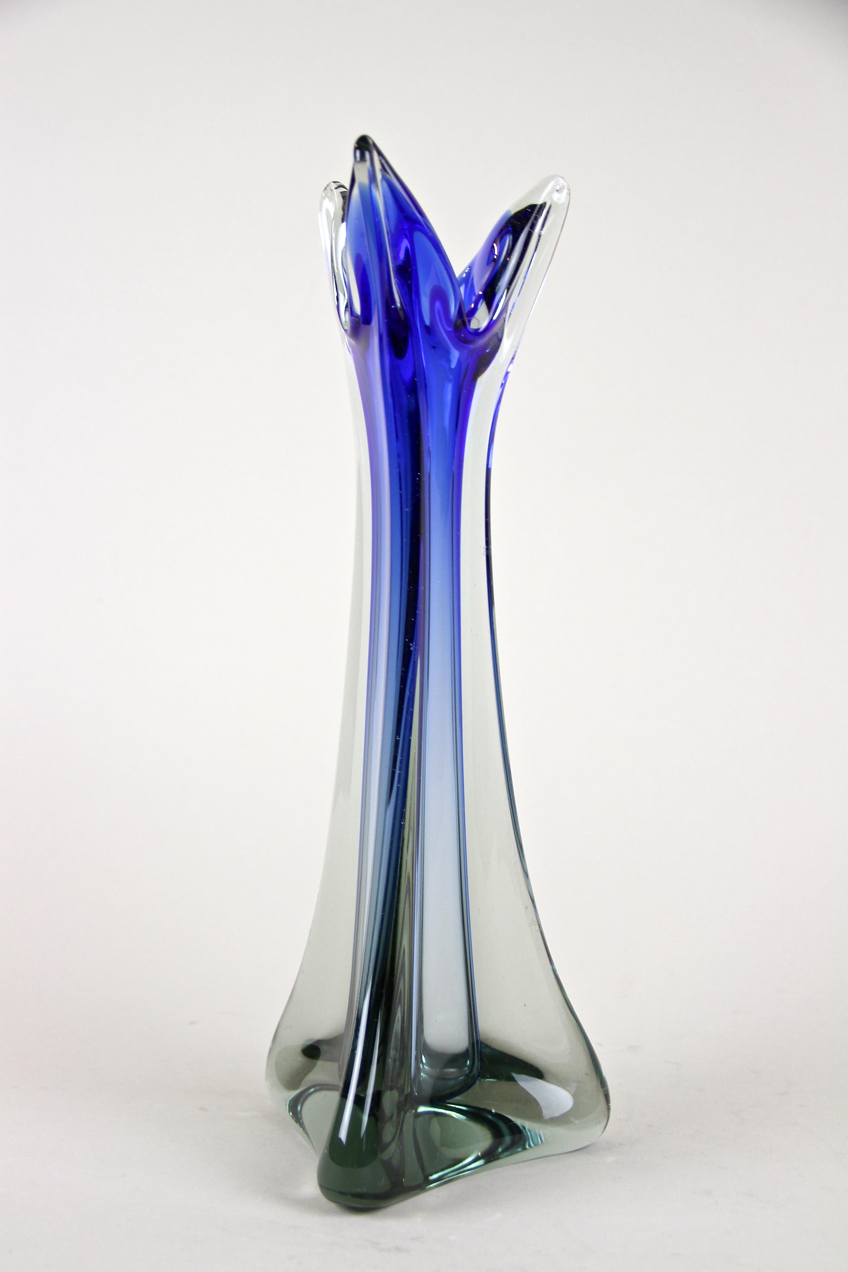 20th Century Murano Glass Vase in Grey / Blue Tones, Italy circa 1970 1
