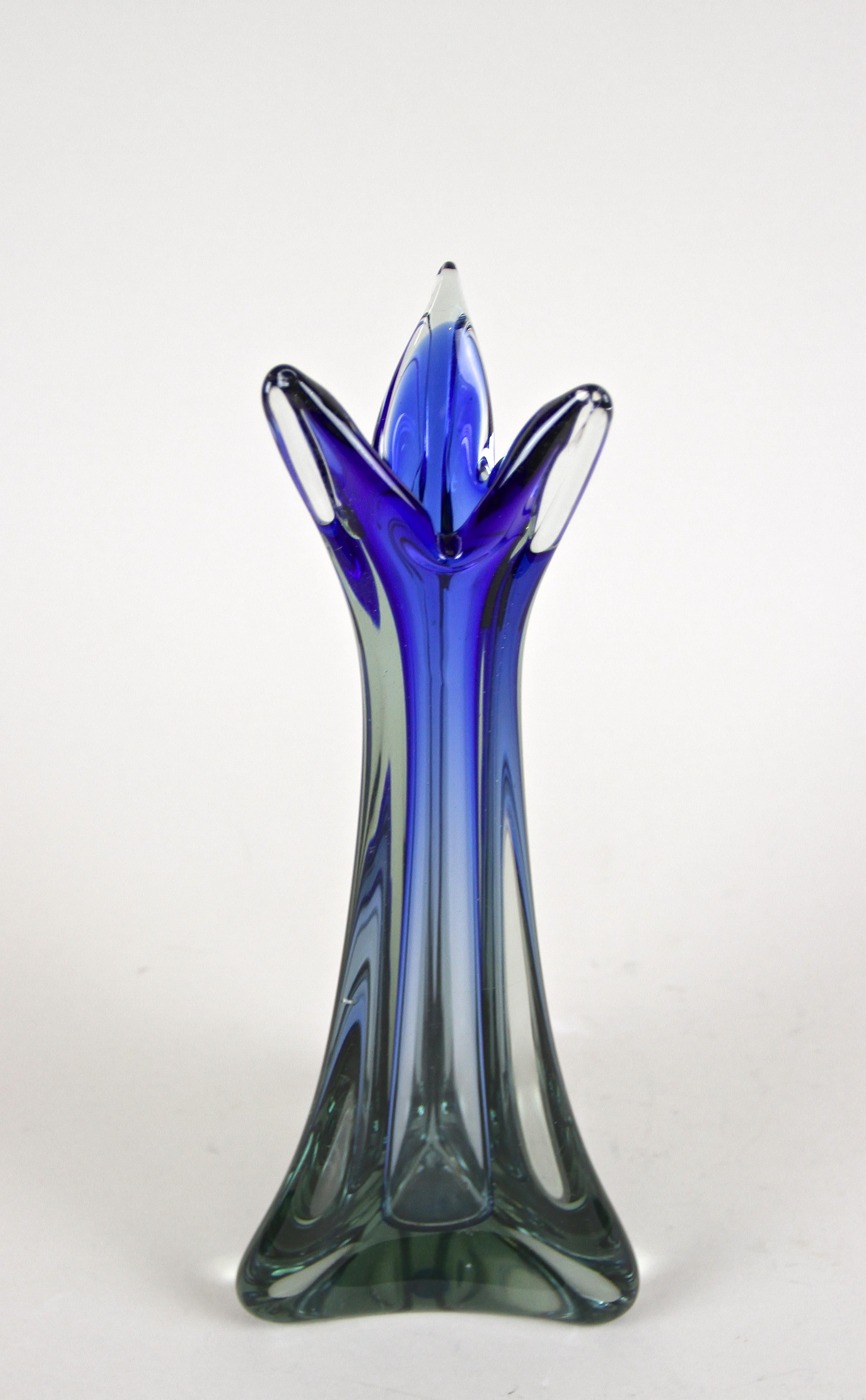 20th Century Murano Glass Vase in Grey / Blue Tones, Italy circa 1970 2