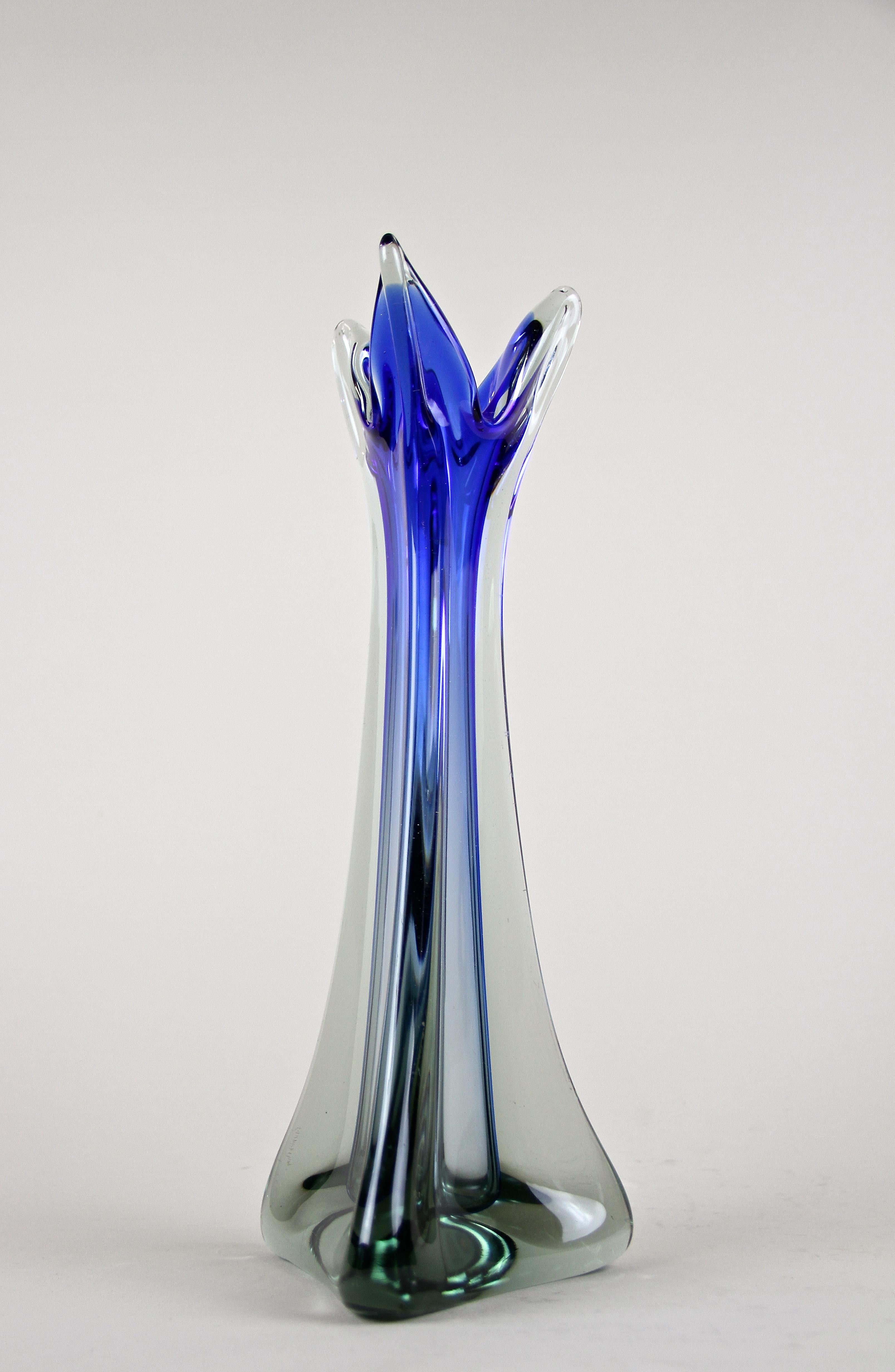 20th Century Murano Glass Vase in Grey / Blue Tones, Italy circa 1970 4
