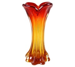 20th Century Murano Glass Vase, Mid Century - Red / Orange, IT ca. 1960/70