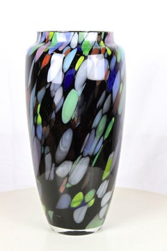 20th Century Murano Glass Vase With Spots Of Colors, Italy circa 1975