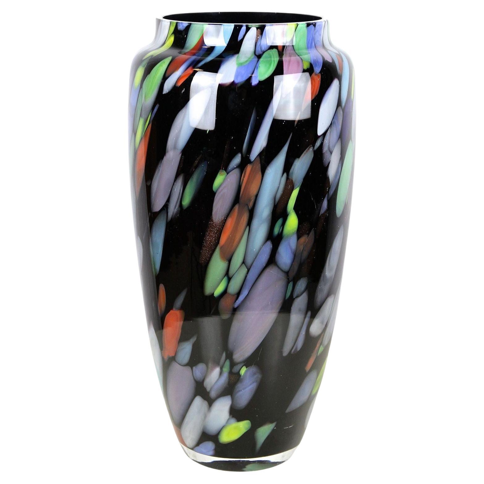 20th Century Murano Glass Vase With Spots Of Colors, Italy circa 1975 For Sale