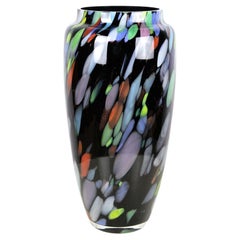 Vase en verre de Murano du 20e siècle avec taches de couleurs, Italie circa 1975
