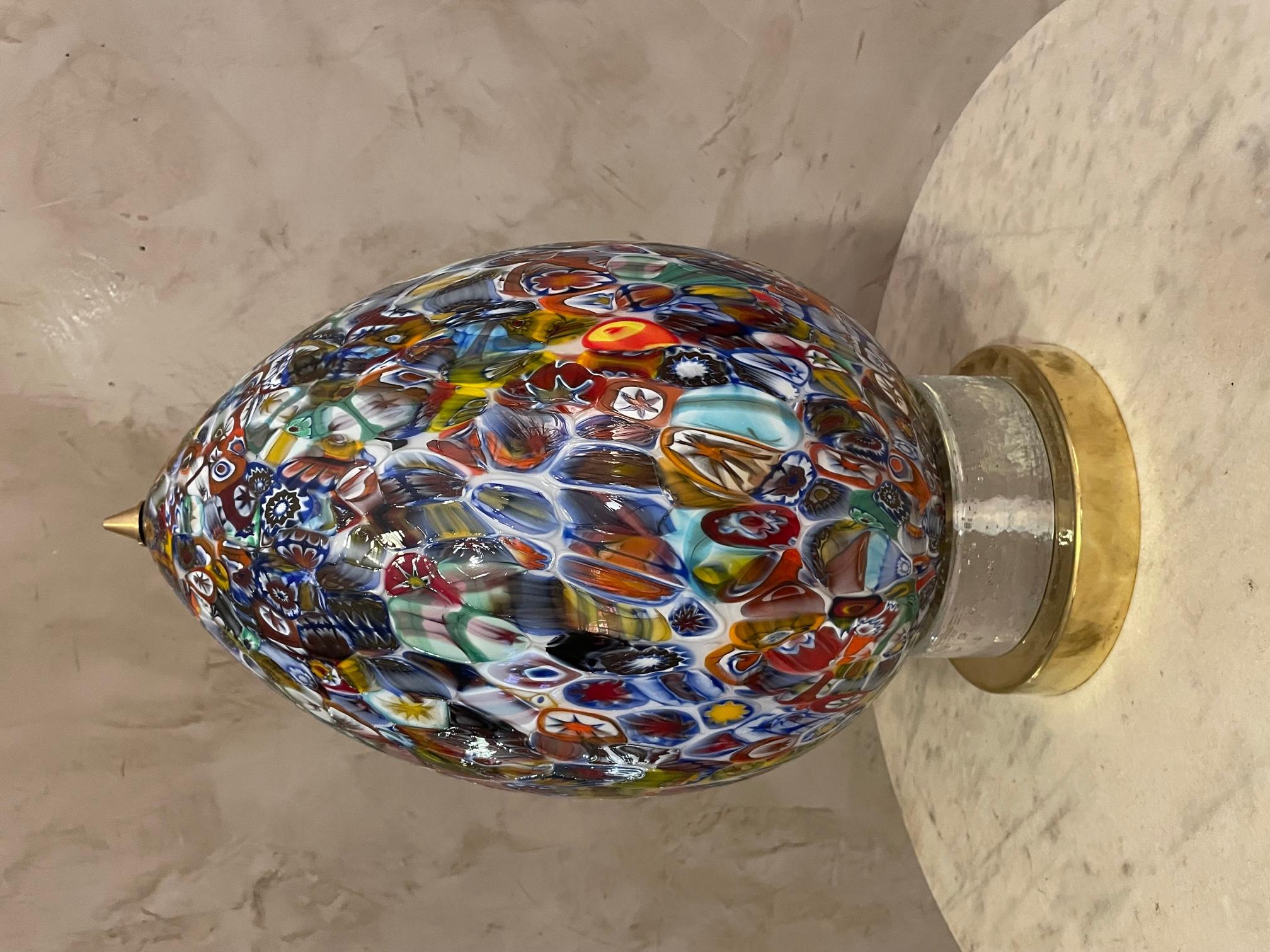 Contemporary 20th Century Murano Hand Blown Glass Egg Table Lamp
