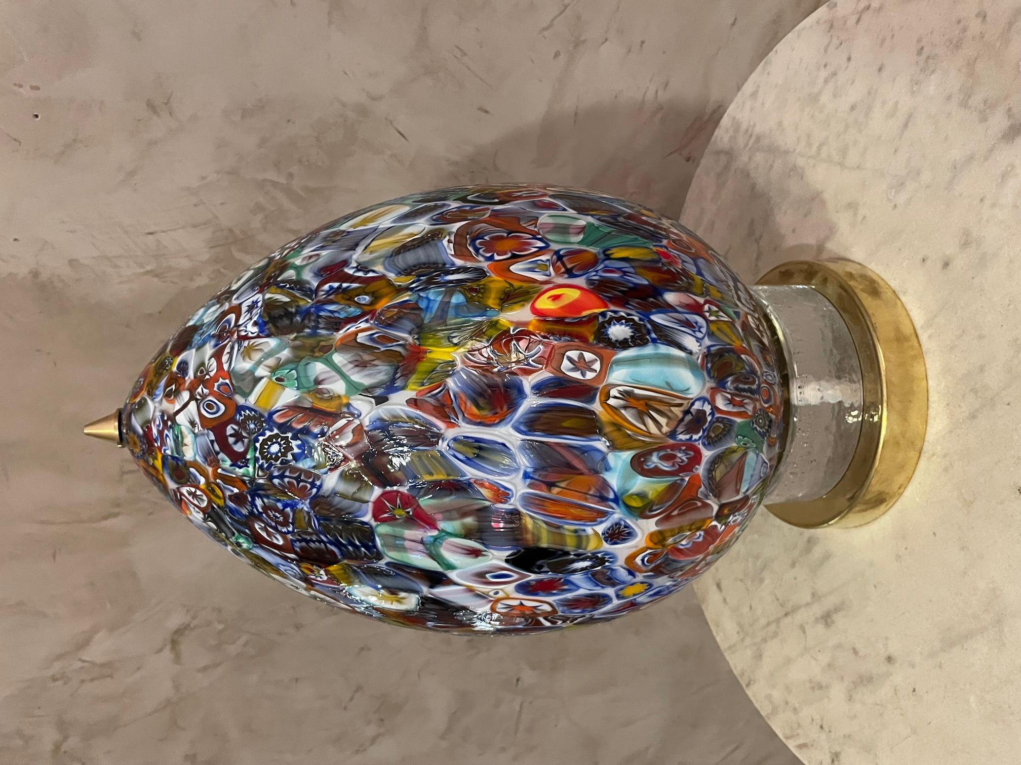 20th Century Murano Hand Blown Glass Egg Table Lamp 1