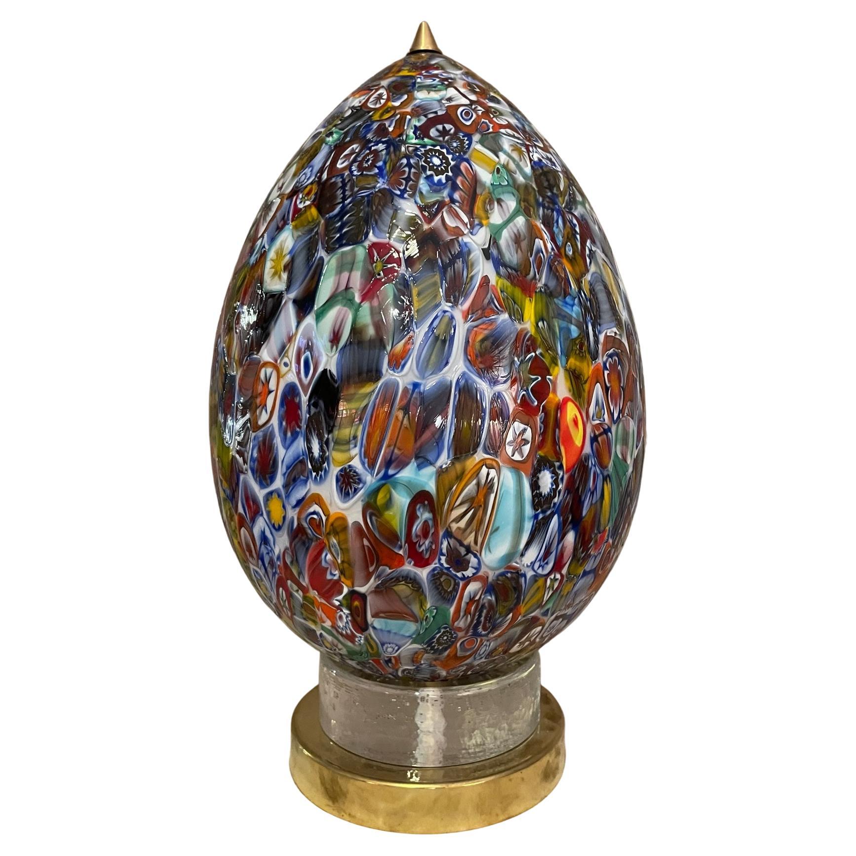 20th Century Murano Hand Blown Glass Egg Table Lamp