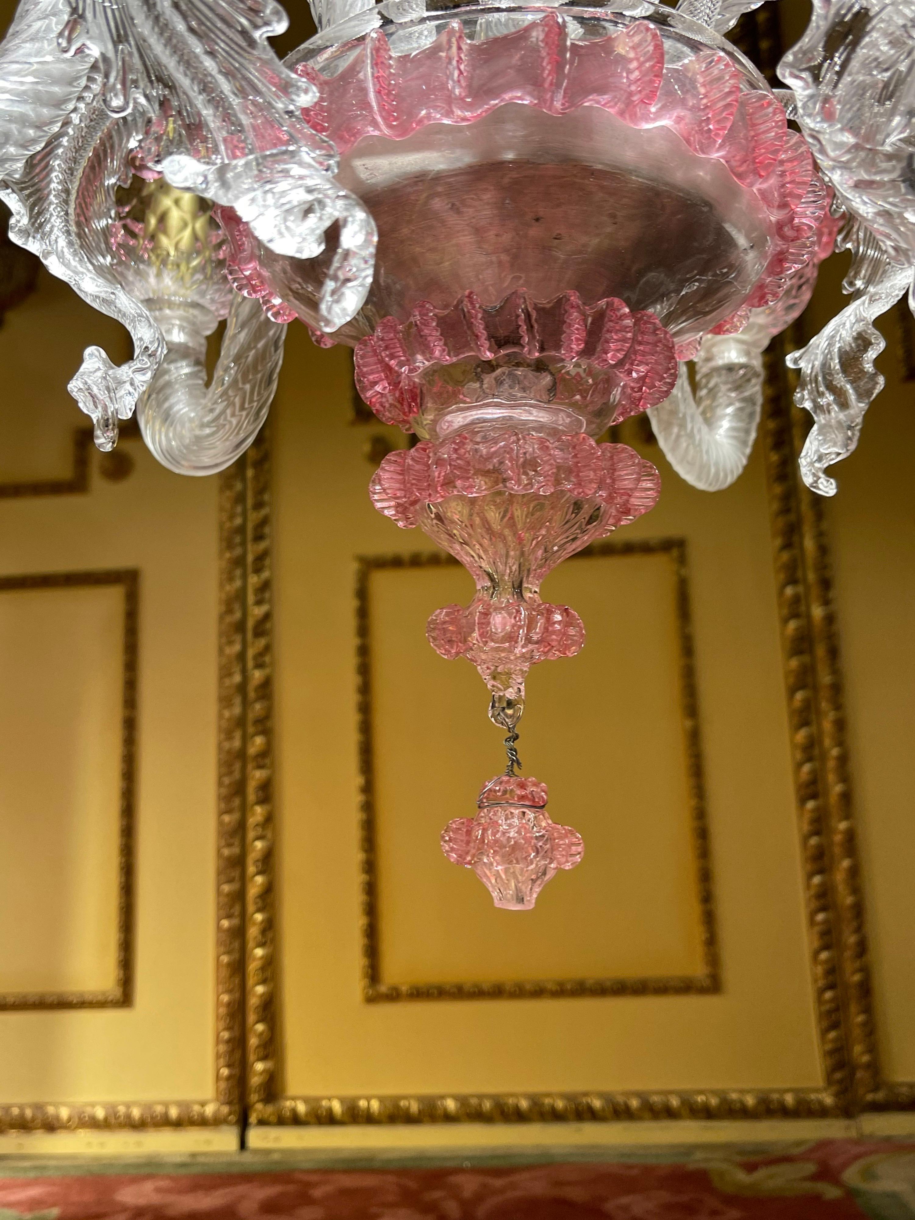 20th Century Murano Italy Chandelier Ceiling Luster, Mouth Blown For Sale 6