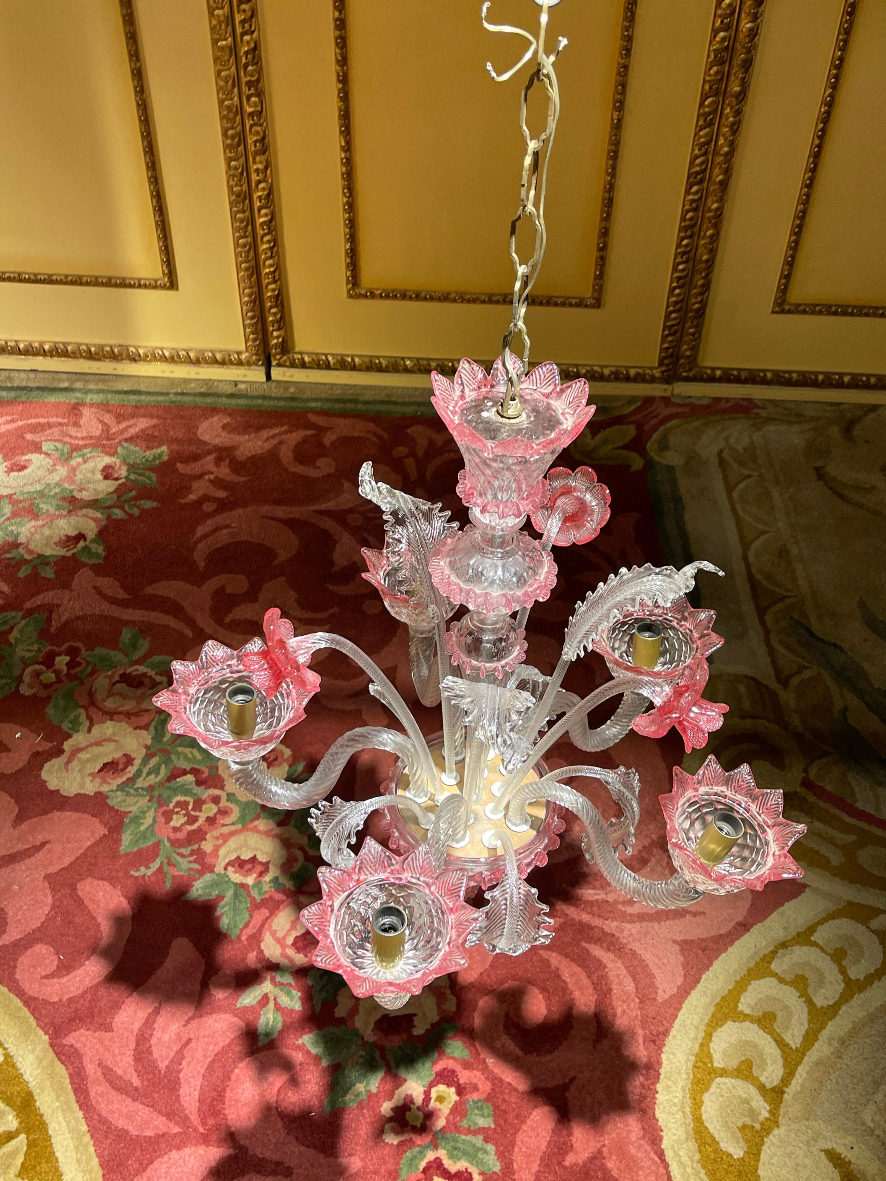 20th Century Murano Italy Chandelier Ceiling Luster, Mouth Blown For Sale 9