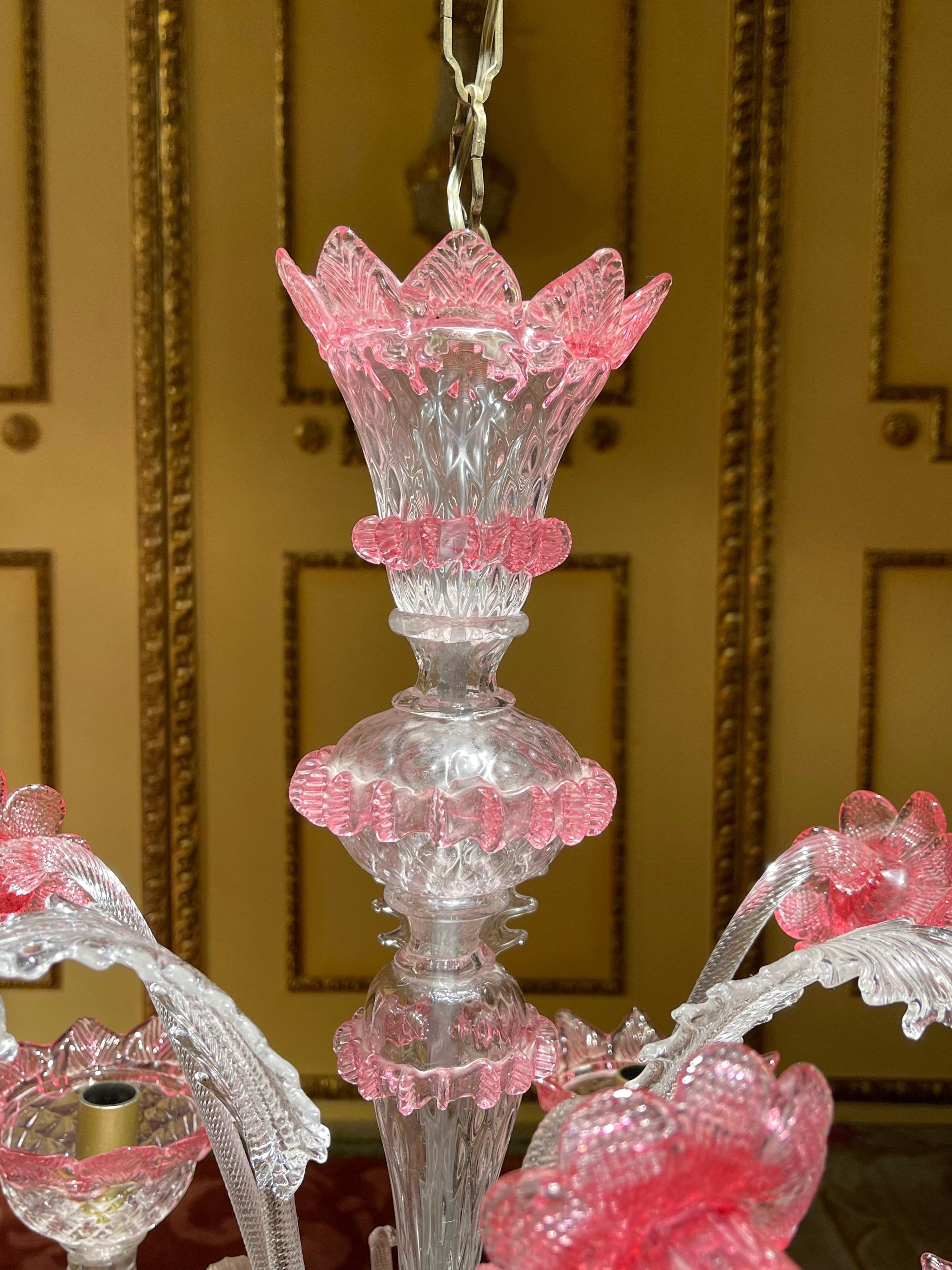 20th Century Murano Italy Chandelier Ceiling Luster, Mouth Blown For Sale 2