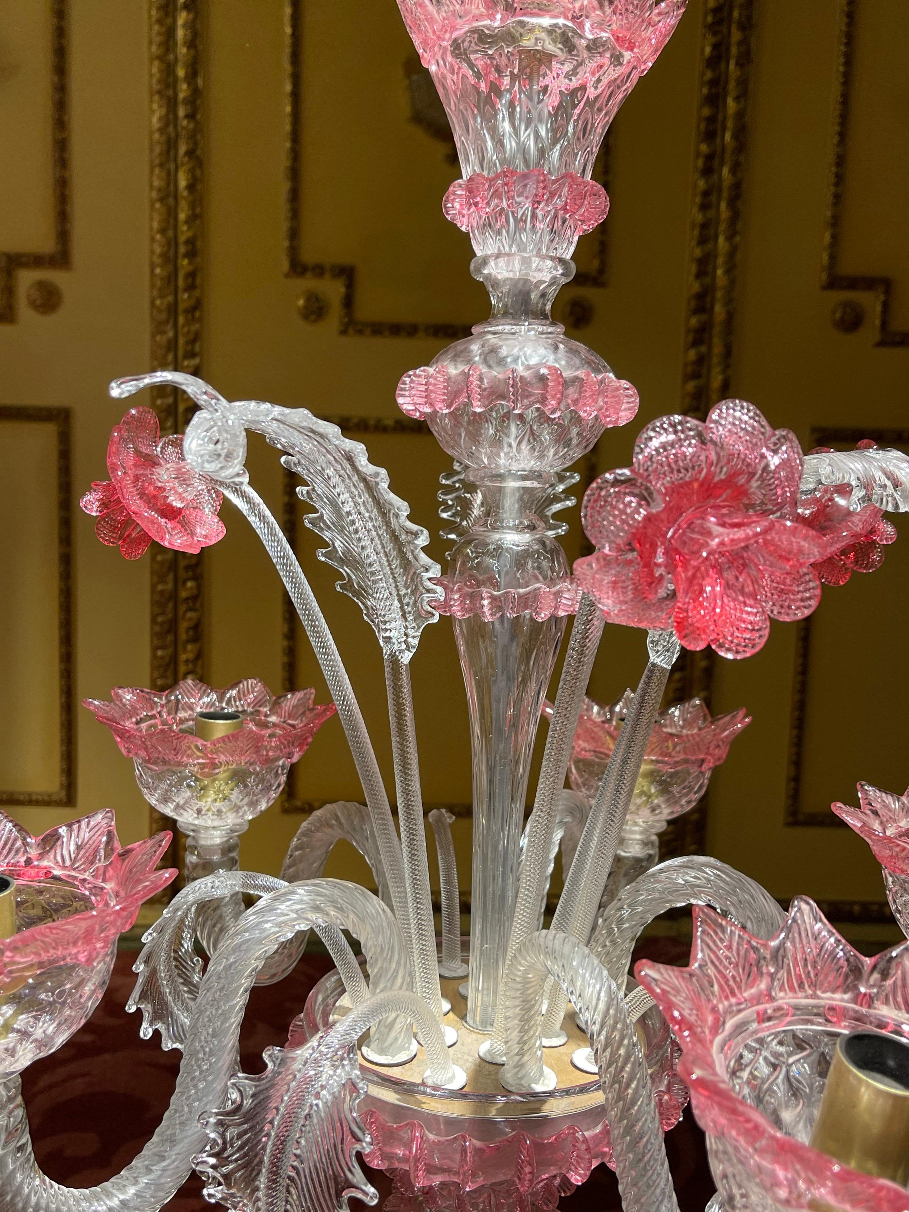 20th Century Murano Italy Chandelier Ceiling Luster, Mouth Blown For Sale 3