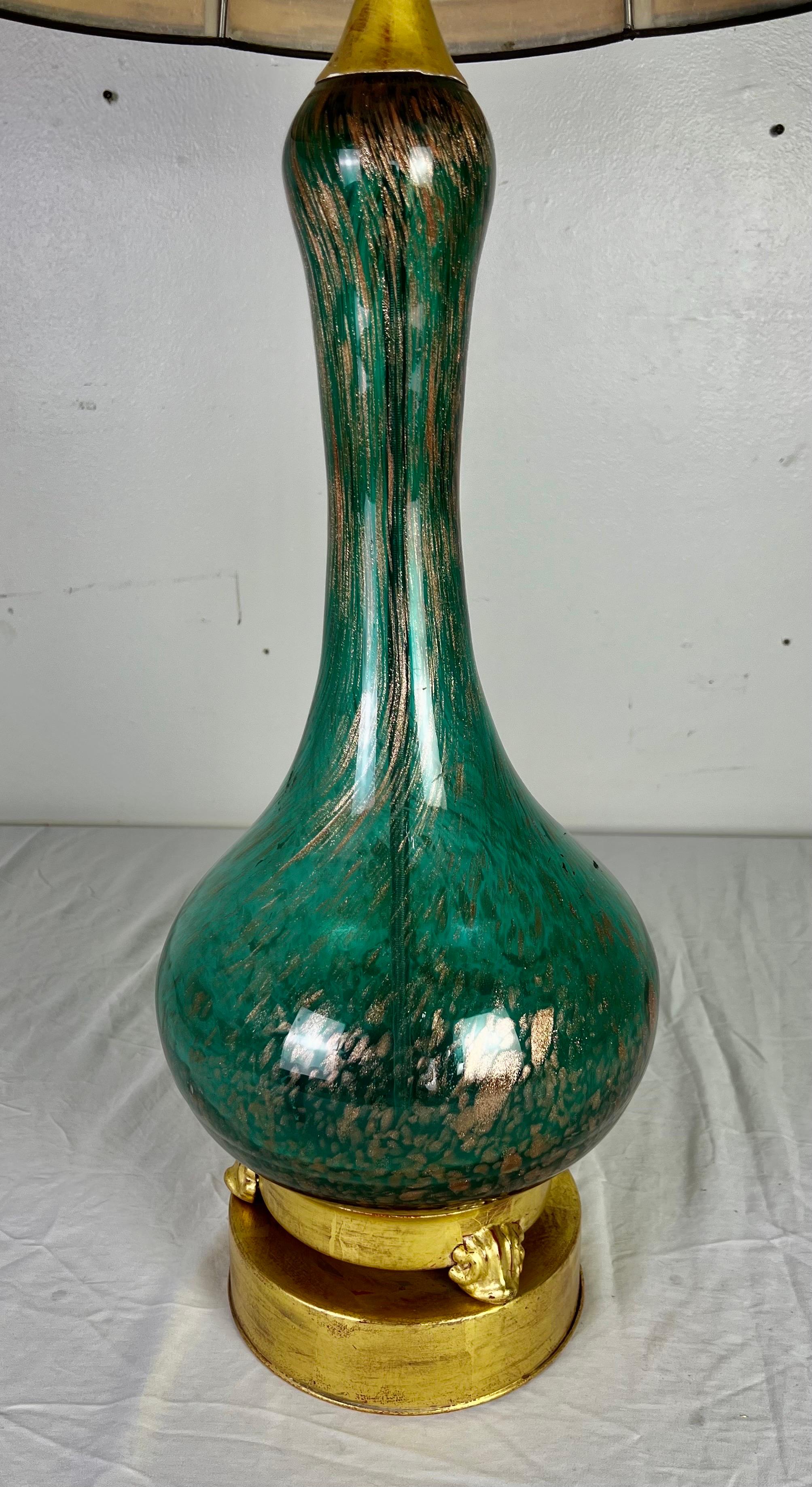 Mid-Century Modern 20th Century Murano Lamp with Parchment Shade