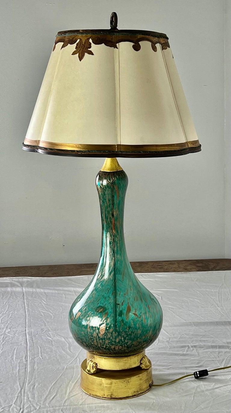 Murano-Lampe des 20. Jahrhunderts mit Pergamentschirm (Moderne der Mitte des Jahrhunderts) im Angebot