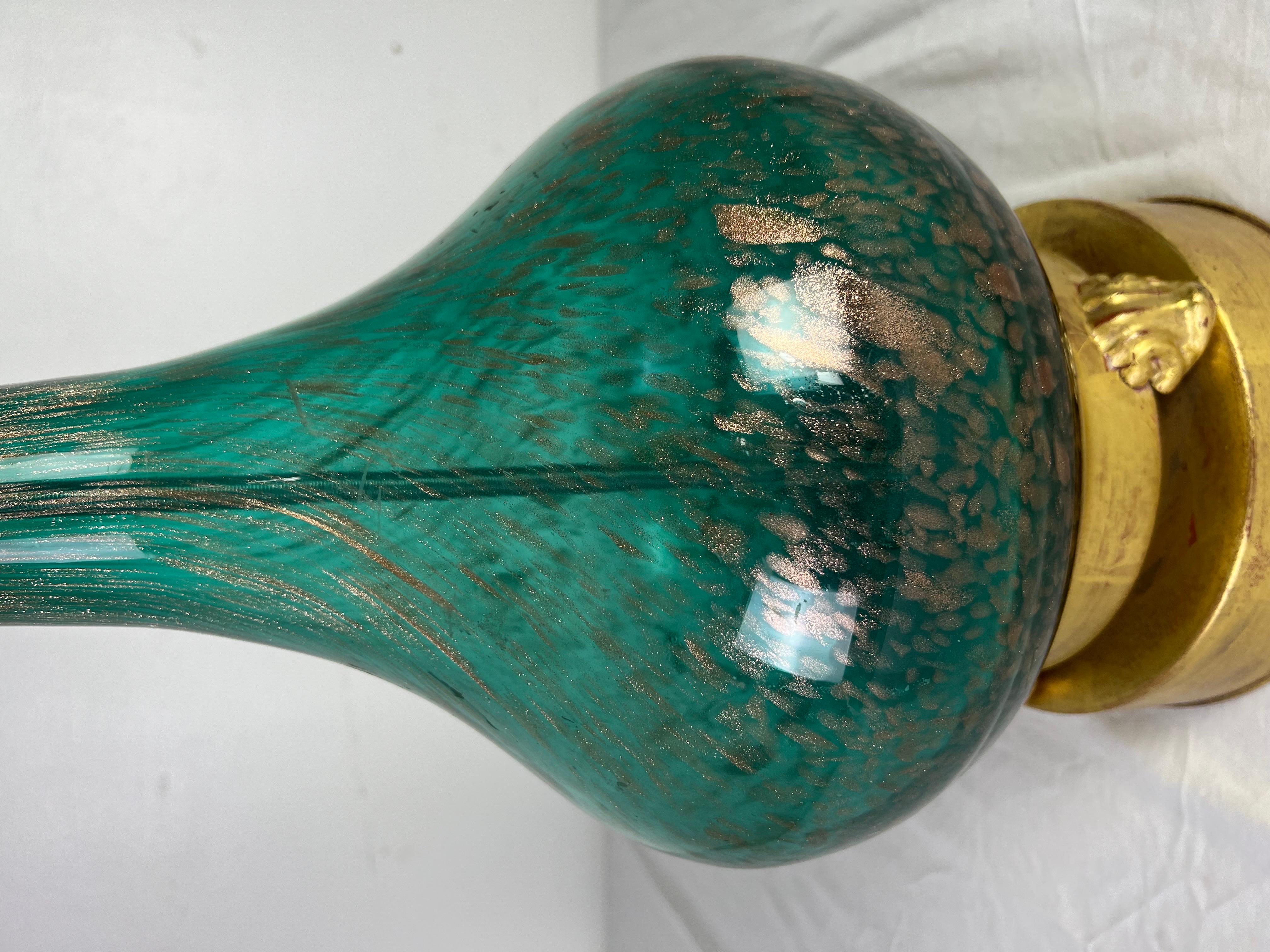 Italian 20th Century Murano Lamp with Parchment Shade