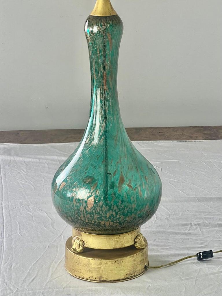Lampe de Murano du 20e siècle avec abat-jour en parchemin Bon état - En vente à Los Angeles, CA