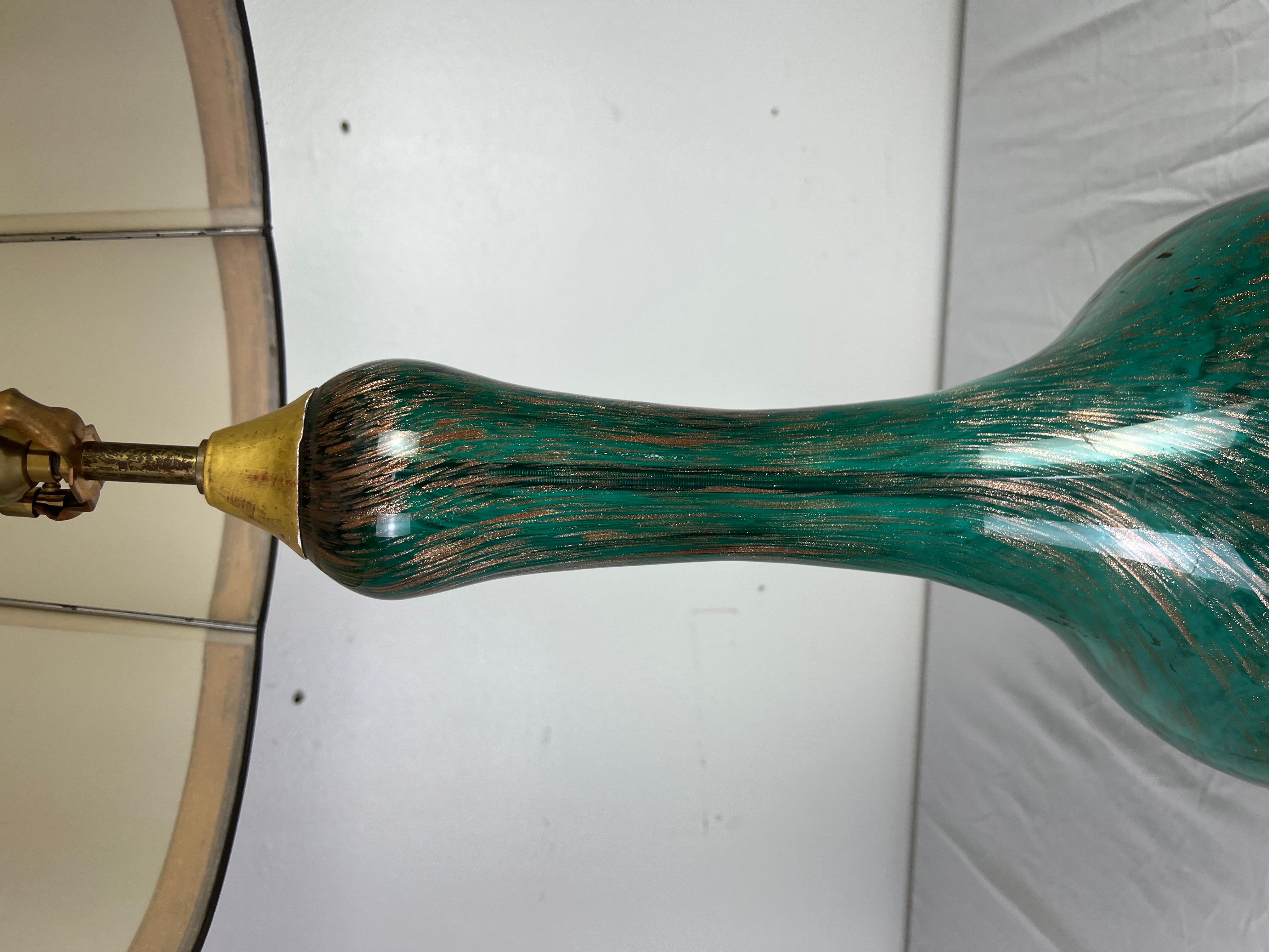 Parchment Paper 20th Century Murano Lamp with Parchment Shade