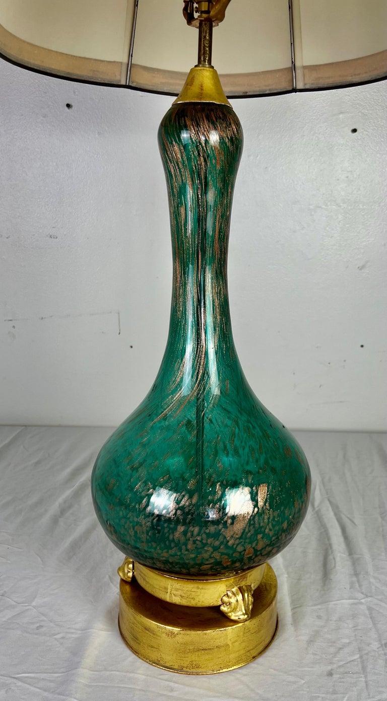 Mid-20th Century 20th Century Murano Lamp with Parchment Shade For Sale