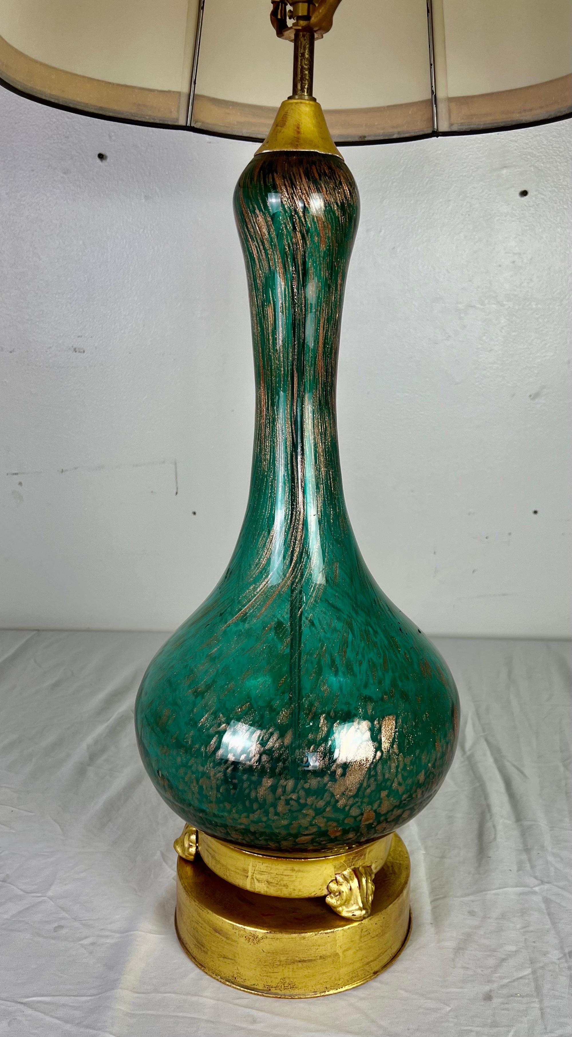20th Century Murano Lamp with Parchment Shade 1