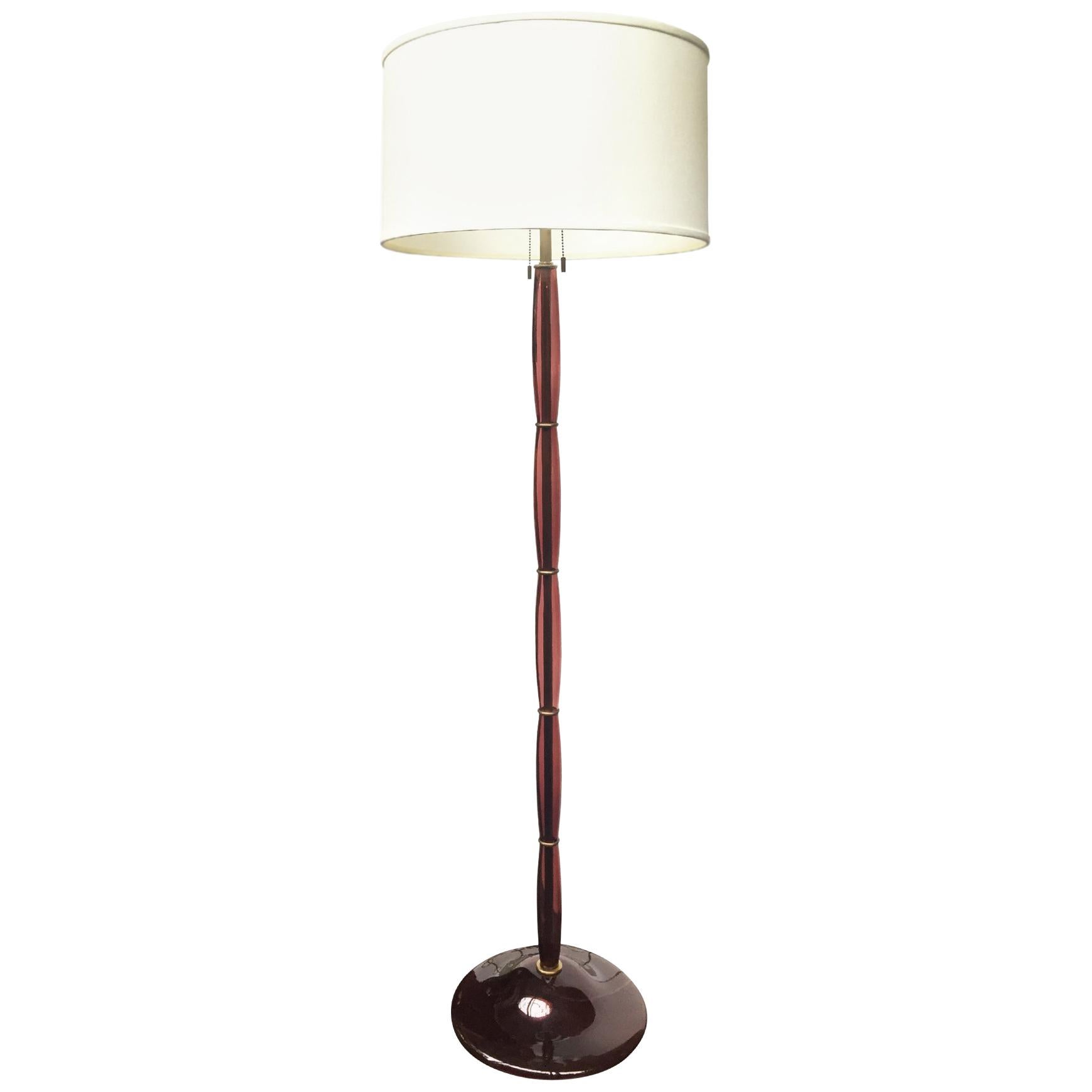 20th Century Murano Plum Color Glass Floor Lamp