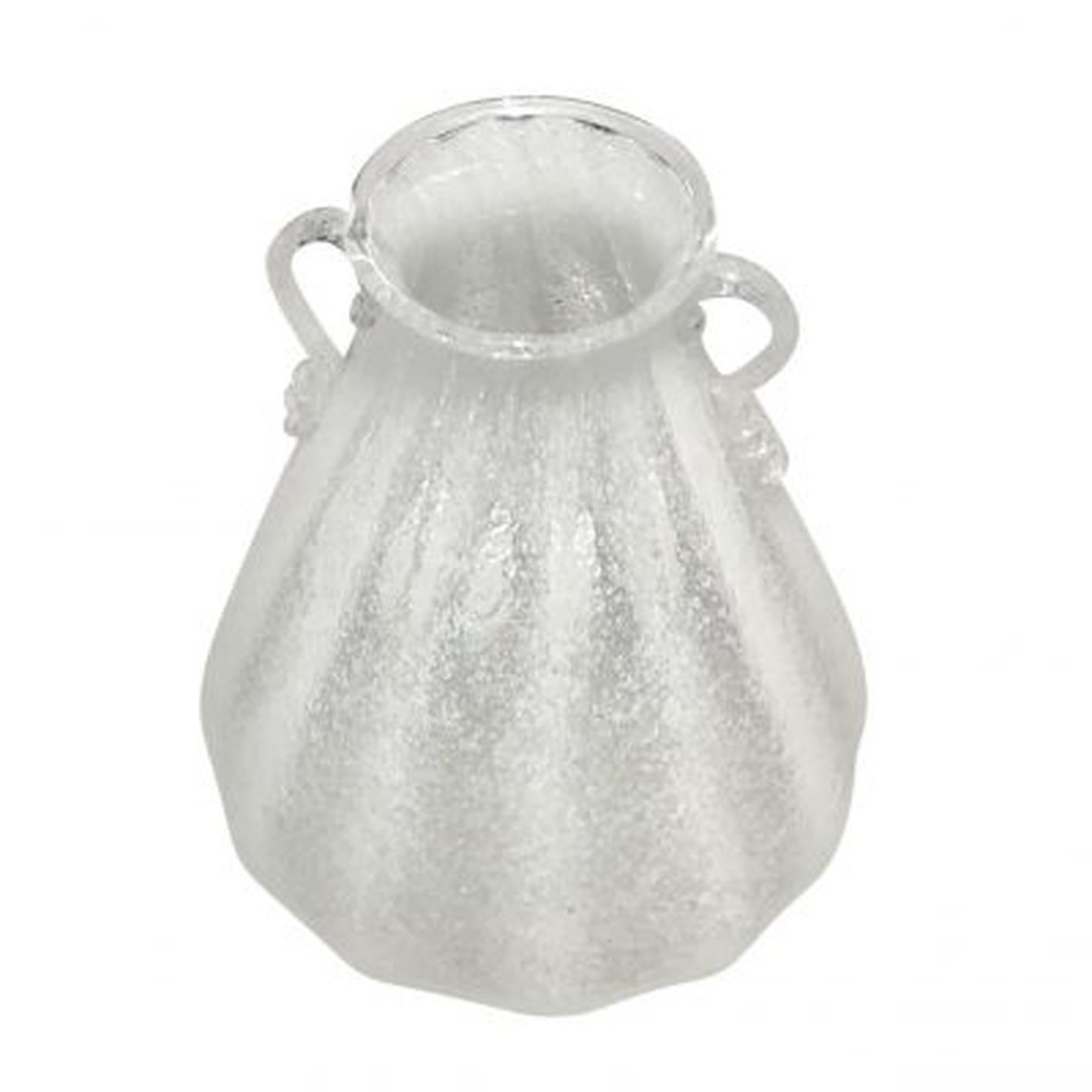 Un vase vintage Art Deco en verre Pulegoso de Murano, produit par Seguso Vetri D'Arte, en bon état. Usures dues à l'âge et à l'utilisation, vers 1925-1950 Murano, Italie.

La famille Seguso est un fabricant italien de verre de Murano, fondé par